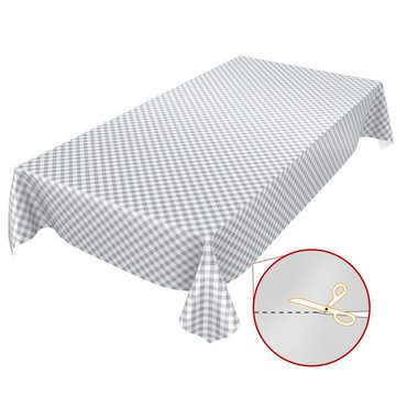 ANRO Tischdecke Tischdecke Wachstuch Gestreift Grau Robust Wasserabweisend Breite 140, Geprägt