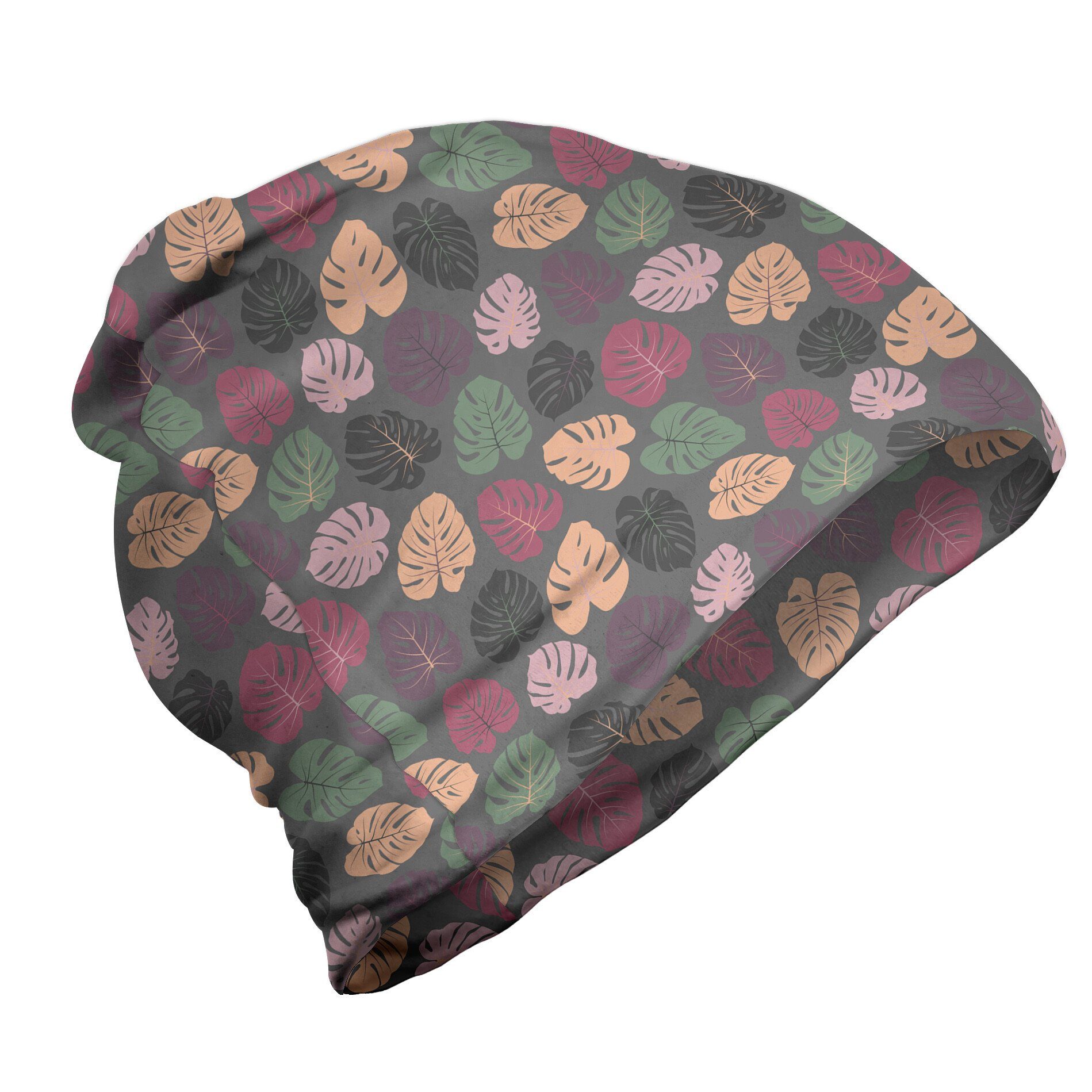 Abakuhaus Beanie Wandern im Freien Philodendron Pastel Abstract Leaves