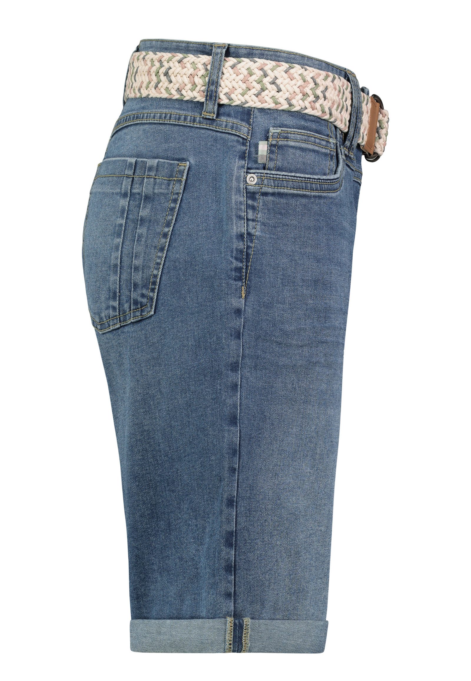 SUBLEVEL Bermudas Damen Jeans Shorts Bermuda Kurze Hose Short Denim Stretch Denim Gürtel