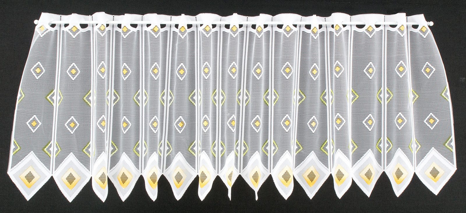 Gardinen Kranzusch Scheibengardine Quadrate (1 St), Stangendurchzug, transparent, Stablöcher,transparent,verschiedene Höhen, Breiten