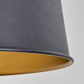 hofstein Stehlampe moderne Stehlampe aus Metall/Holz in Schwarz/Natur/Goldfarben, ohne Leuchtmittel, verstellbarer Schirm, Fußschalter, Ablageflächen, Höhe 164cm, 1x E27
