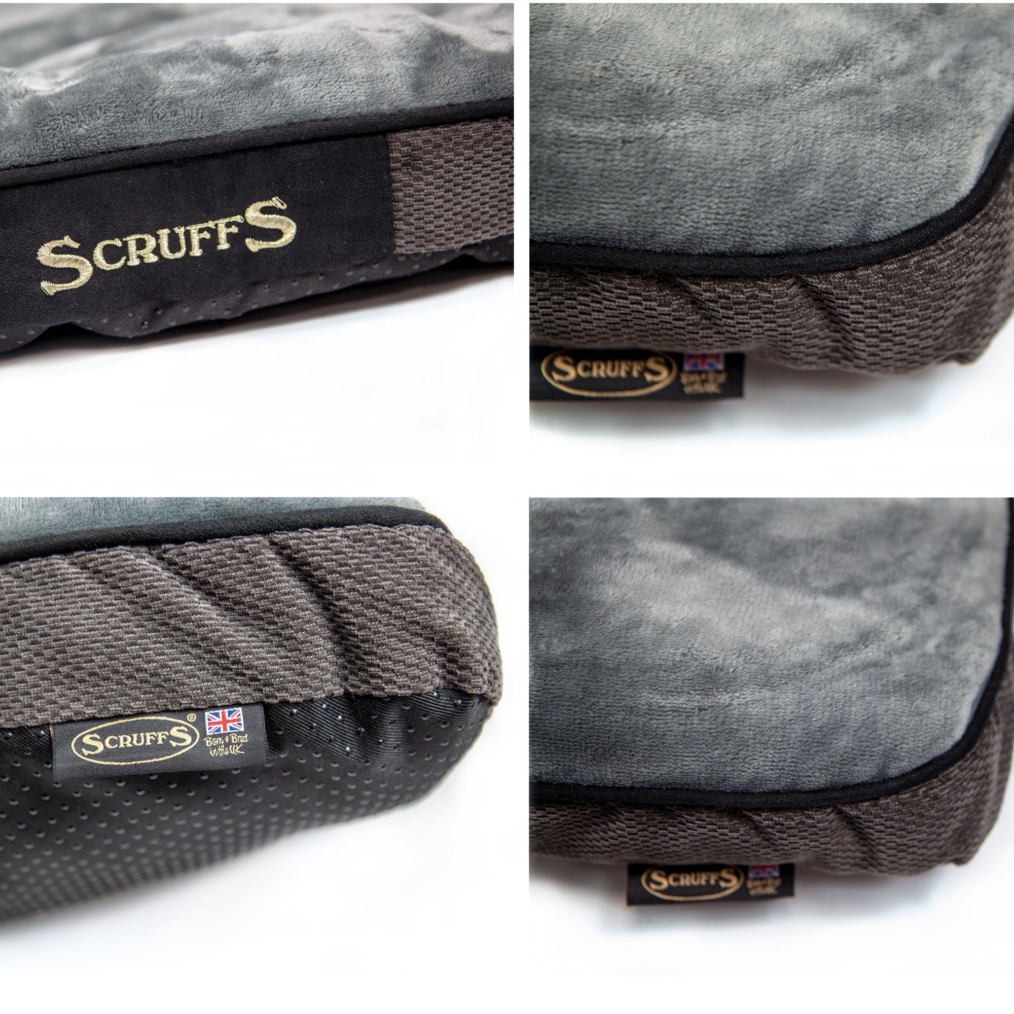 Scruffs Tierbett Hundekissen SCRUFFS® Chester - Graphite, Plüschstoff, Schön kuschelig