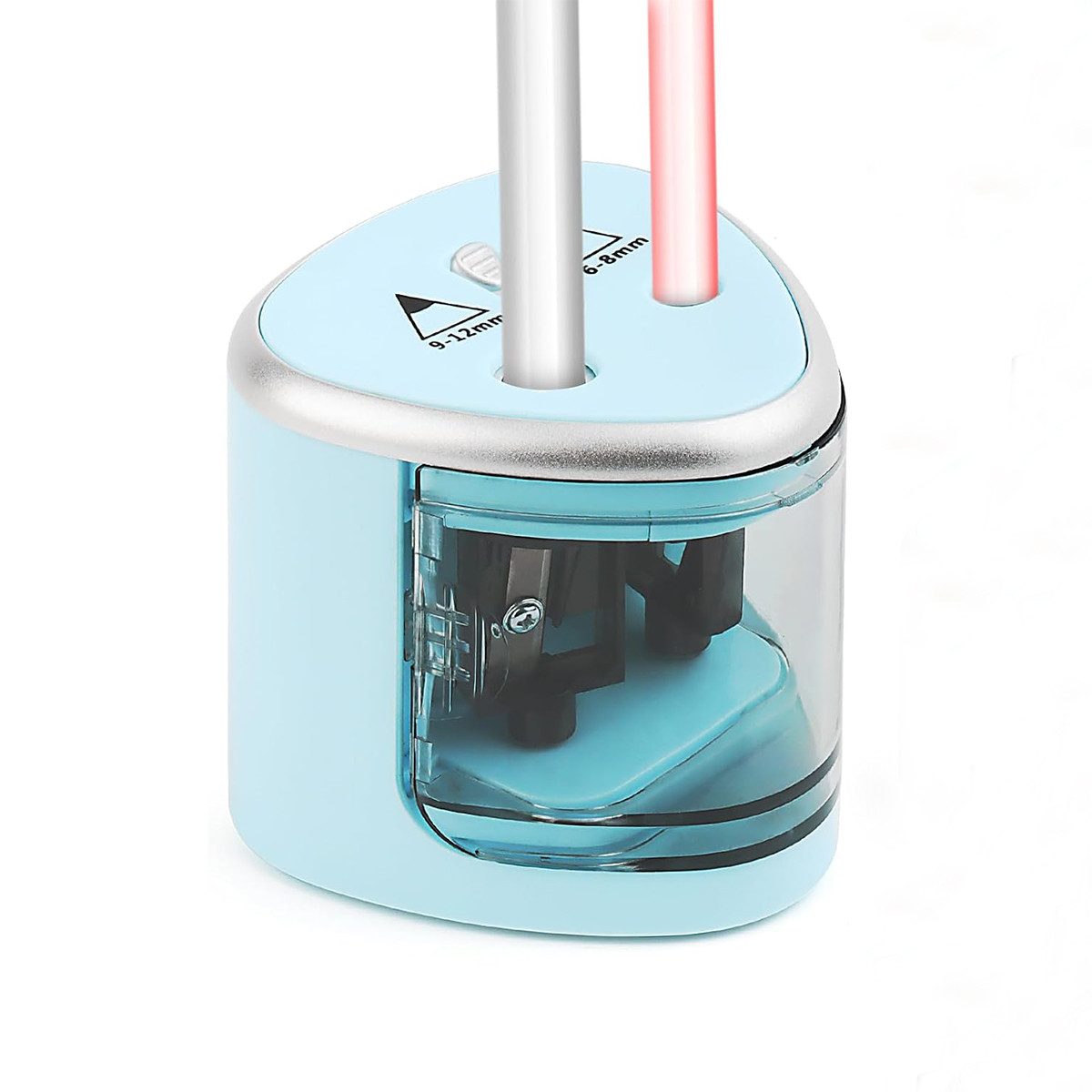 XDeer Anspitzer Elektrischer Anspitzer für Stifte von 6-8mm und 9-12mm Spitzer, mit Doppelloch Bleistiftspitzer für Schulen Haushalte Büros