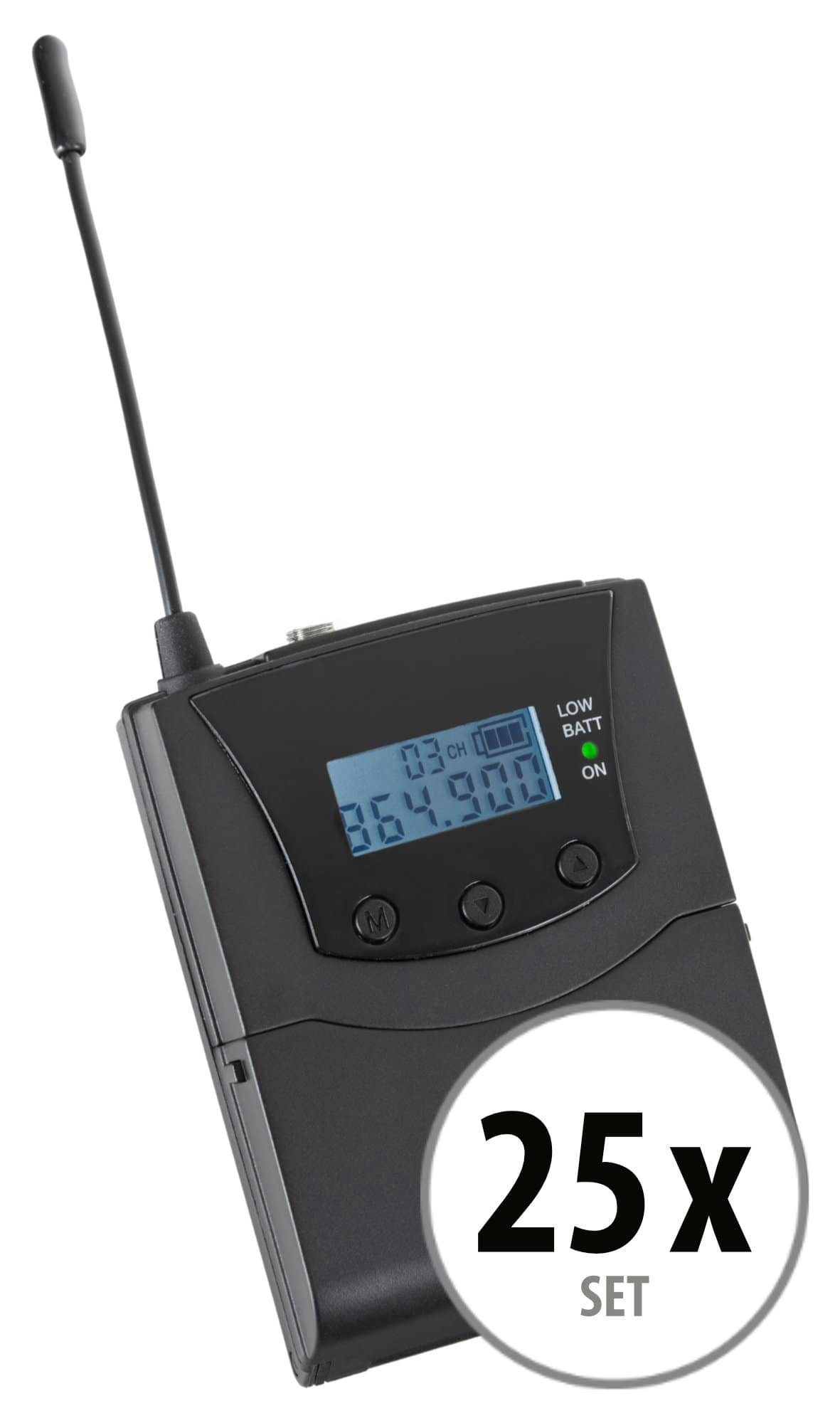 Beatfoxx Silent Verwendung handelsüblichen jedem 3 V2 mit Kopfhörer) Guide empfangbare Bodypack-Receiver UHF-Technik, Funk-Kopfhörer (Stereo Funk-Empfänger mit Kanäle, SDR-BP30 zur