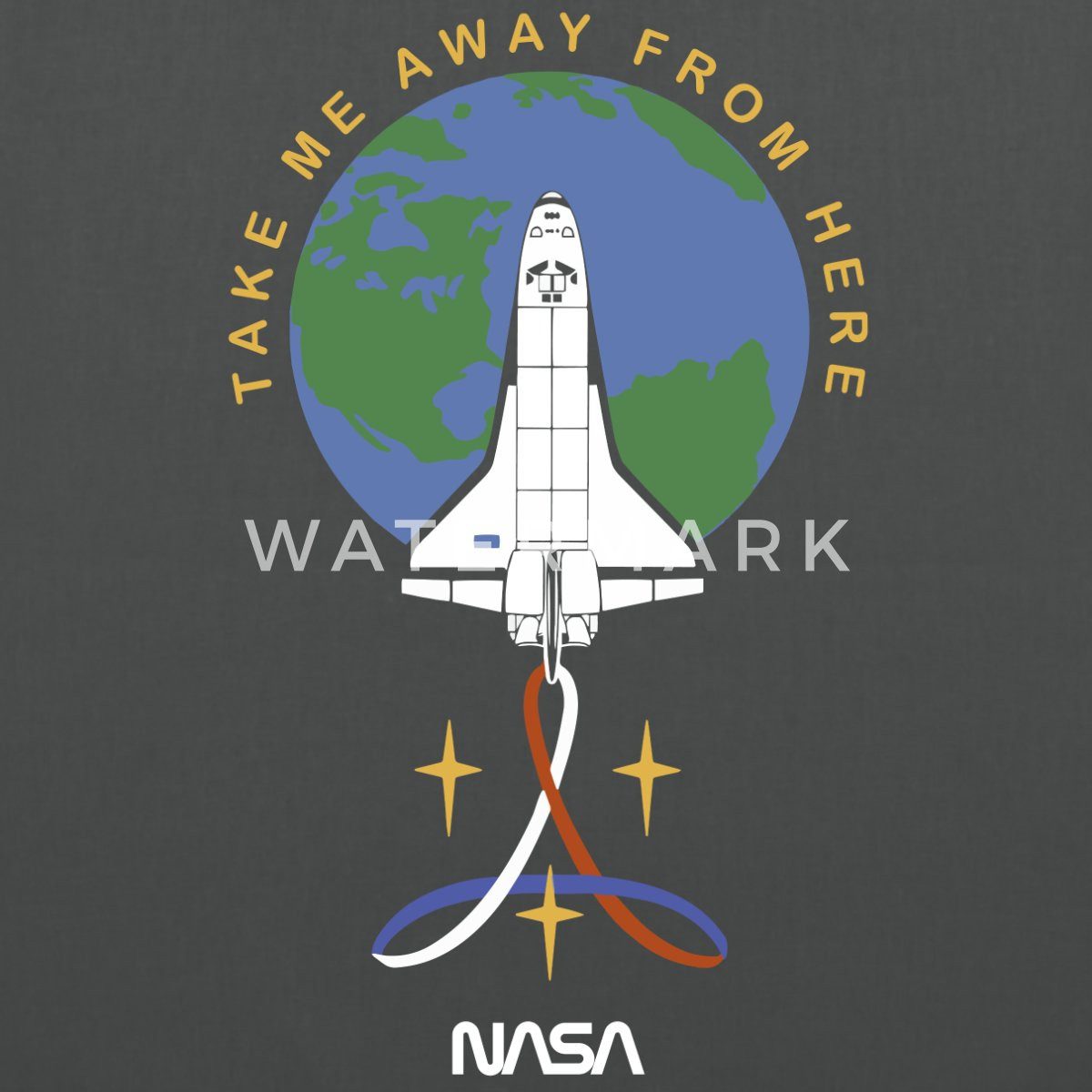 Spreadshirt Henkeltasche NASA Take Me Away From Here Stoffbeutel (1-tlg)
