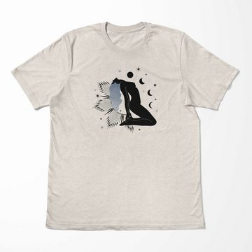Sinus Art T-Shirt Herren Shirt 100% gekämmte Bio-Baumwolle T-Shirt Schöne Frau Mondzyklus Motiv Nachhaltig Ökomode au (1-tlg)