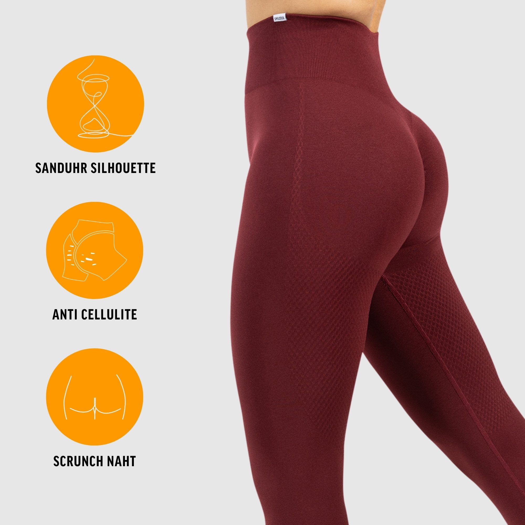 Smilodox Leggings Amaze Scrunch Pro, High Waist Booty Scrunch Yoga & Fitnesshose Shaped Fit Squatproof Push Up Trainingshose Gym Alltag Figurformend
