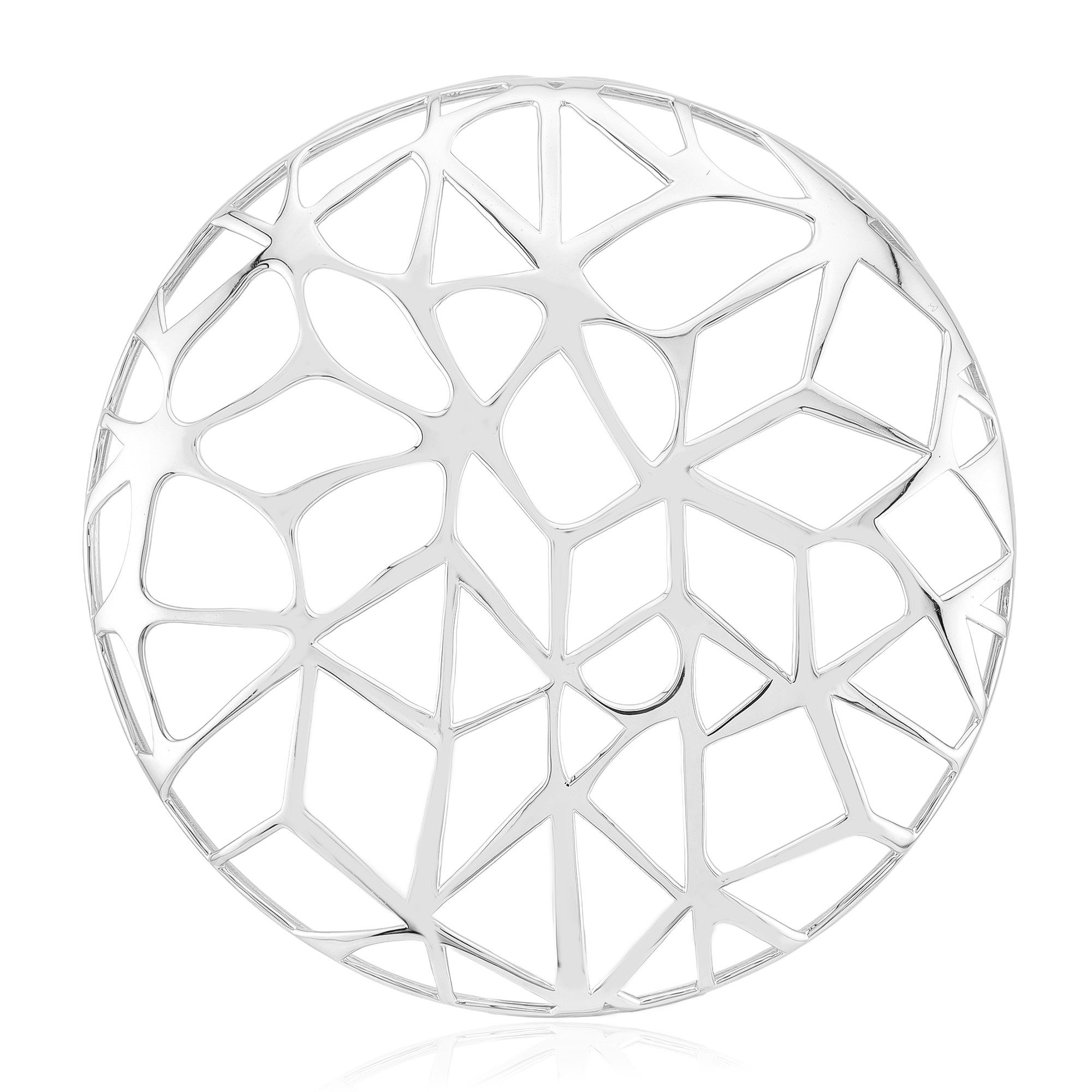 Cavill Kettenanhänger 925er Sterlingsilber Anhänger rund, platinierter Glanz, 50x50 mm (1-tlg)