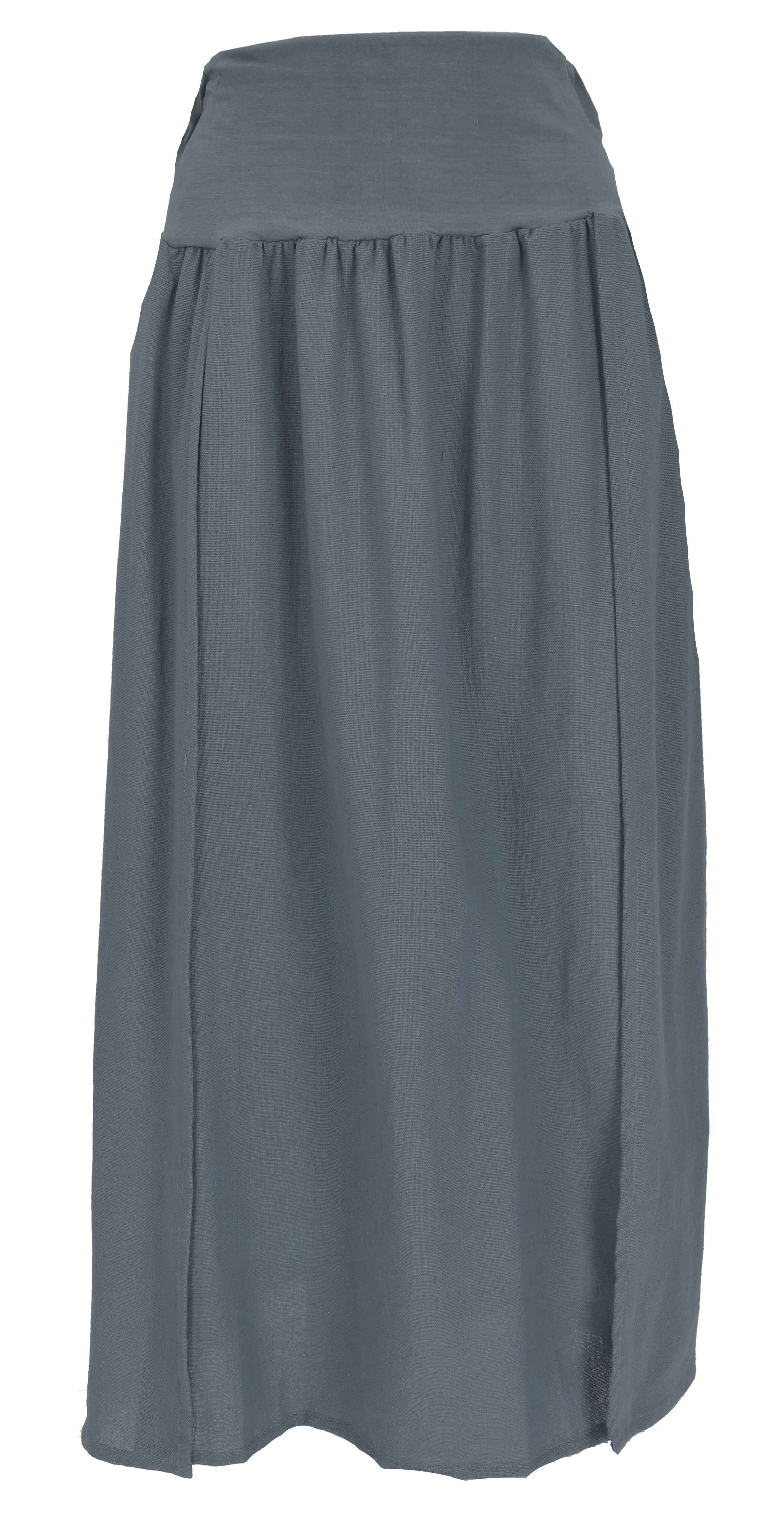 Guru-Shop Minirock Langer Boho Sommerrock, natürlicher Maxirock,.. alternative Bekleidung