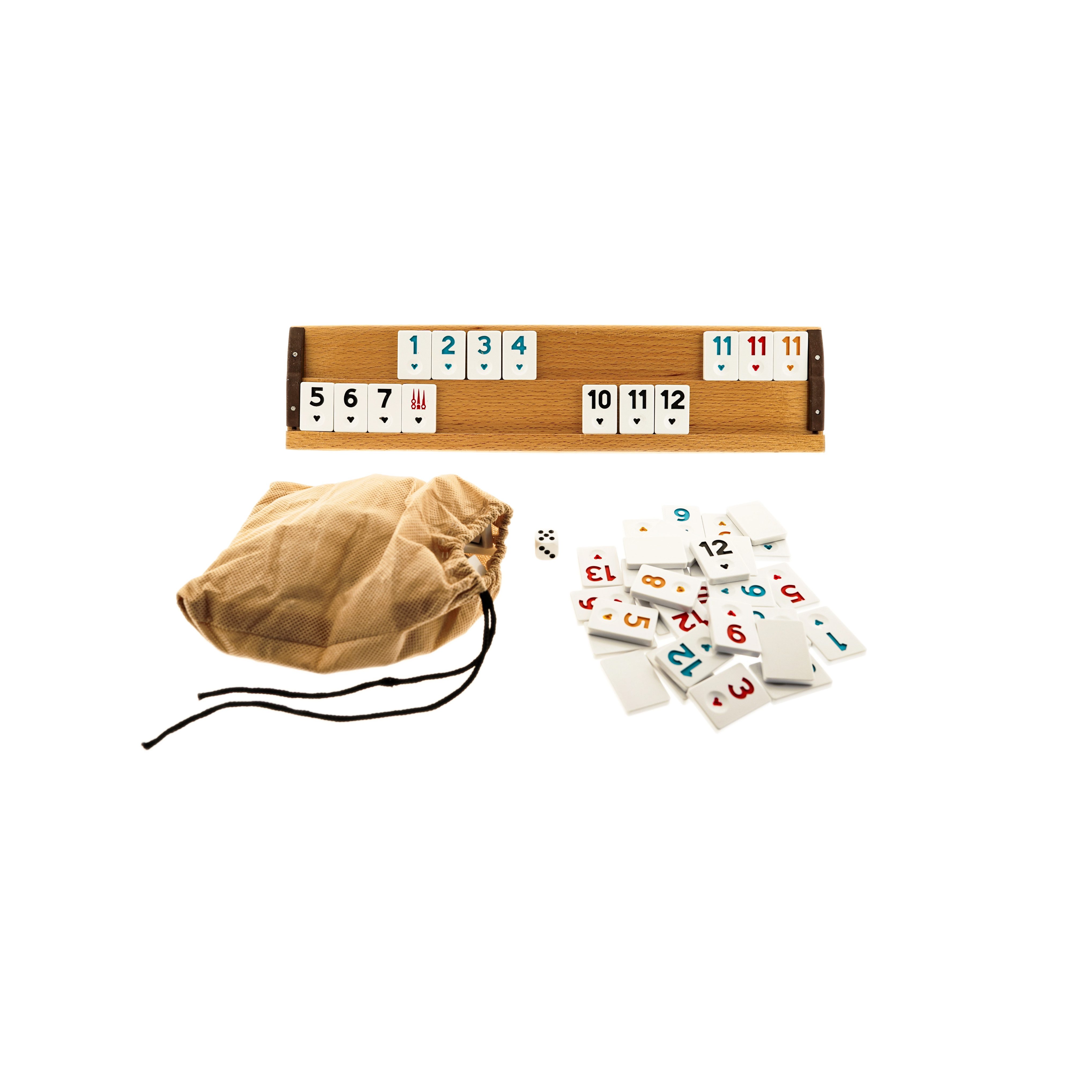 Almina Spiel Rummikub Brettspiel aus Holz – Okey 101, Rummy perfekt für 2-4 Spieler