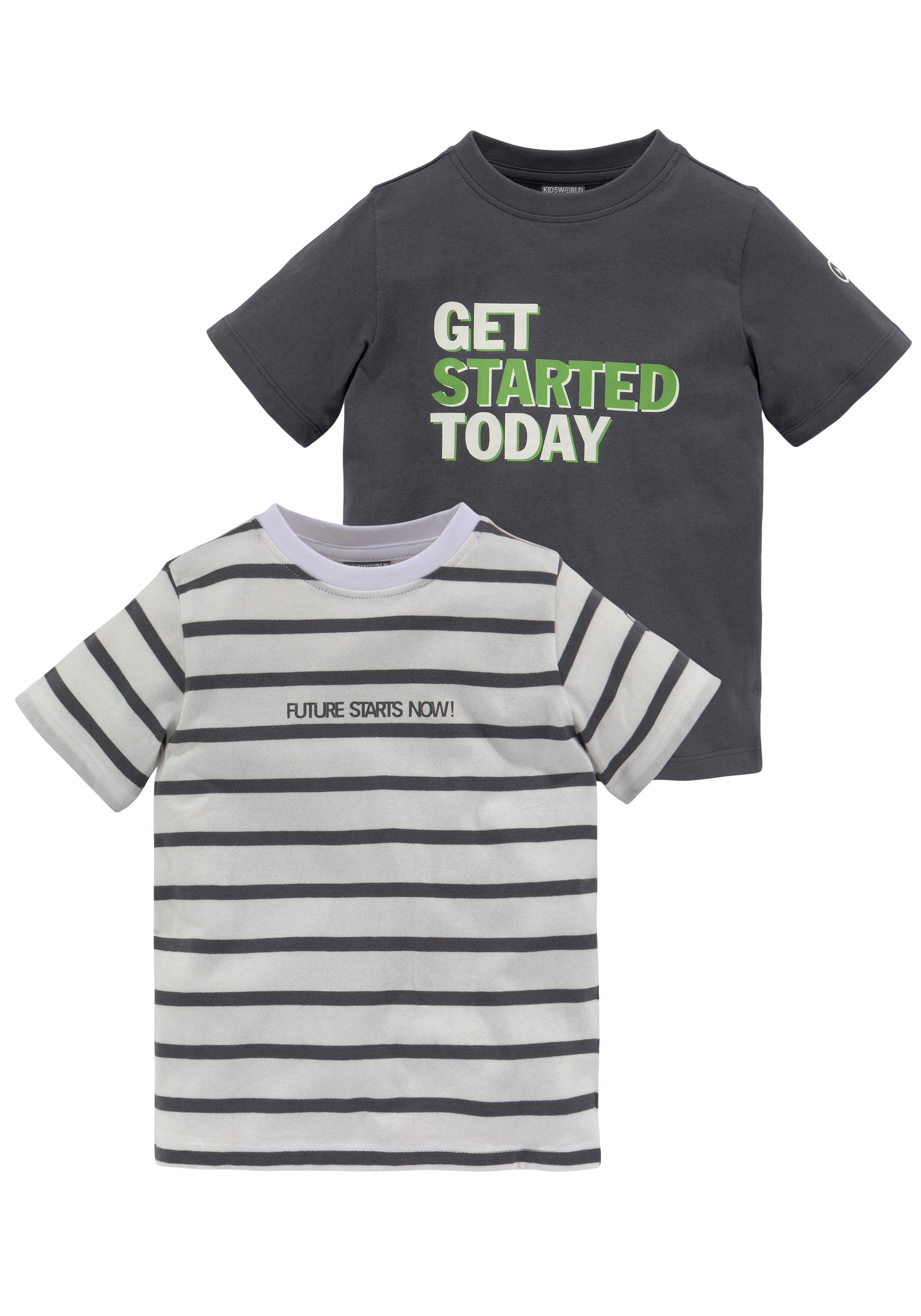 TOO TOMORROW KIDSWORLD Sprücheshirts T-Shirt 2-tlg) IS (Packung, LATE
