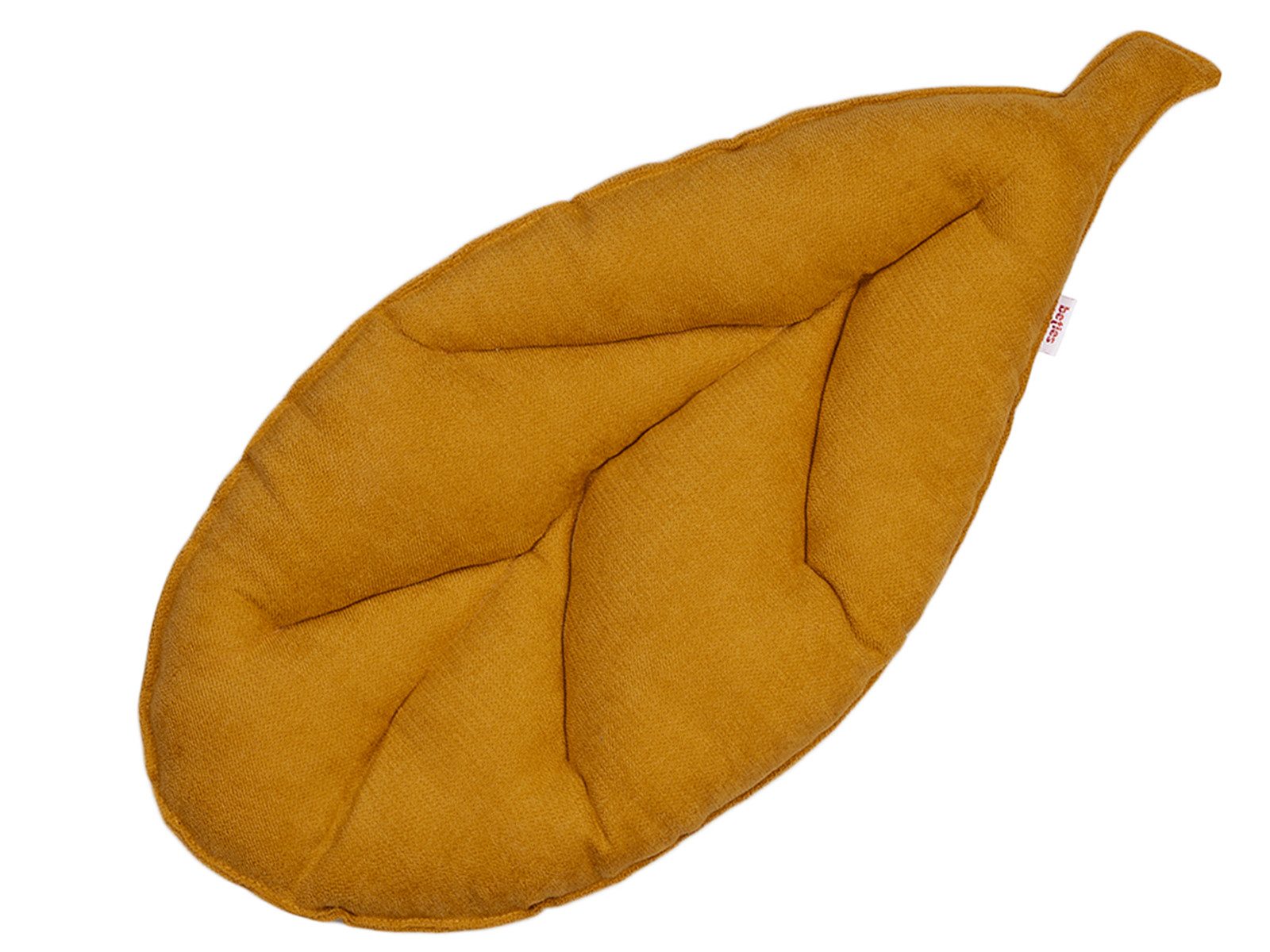 beties Stuhlkissen FarbTon, Bankkissen, Blatt-Form, Chenille, curry-gelb