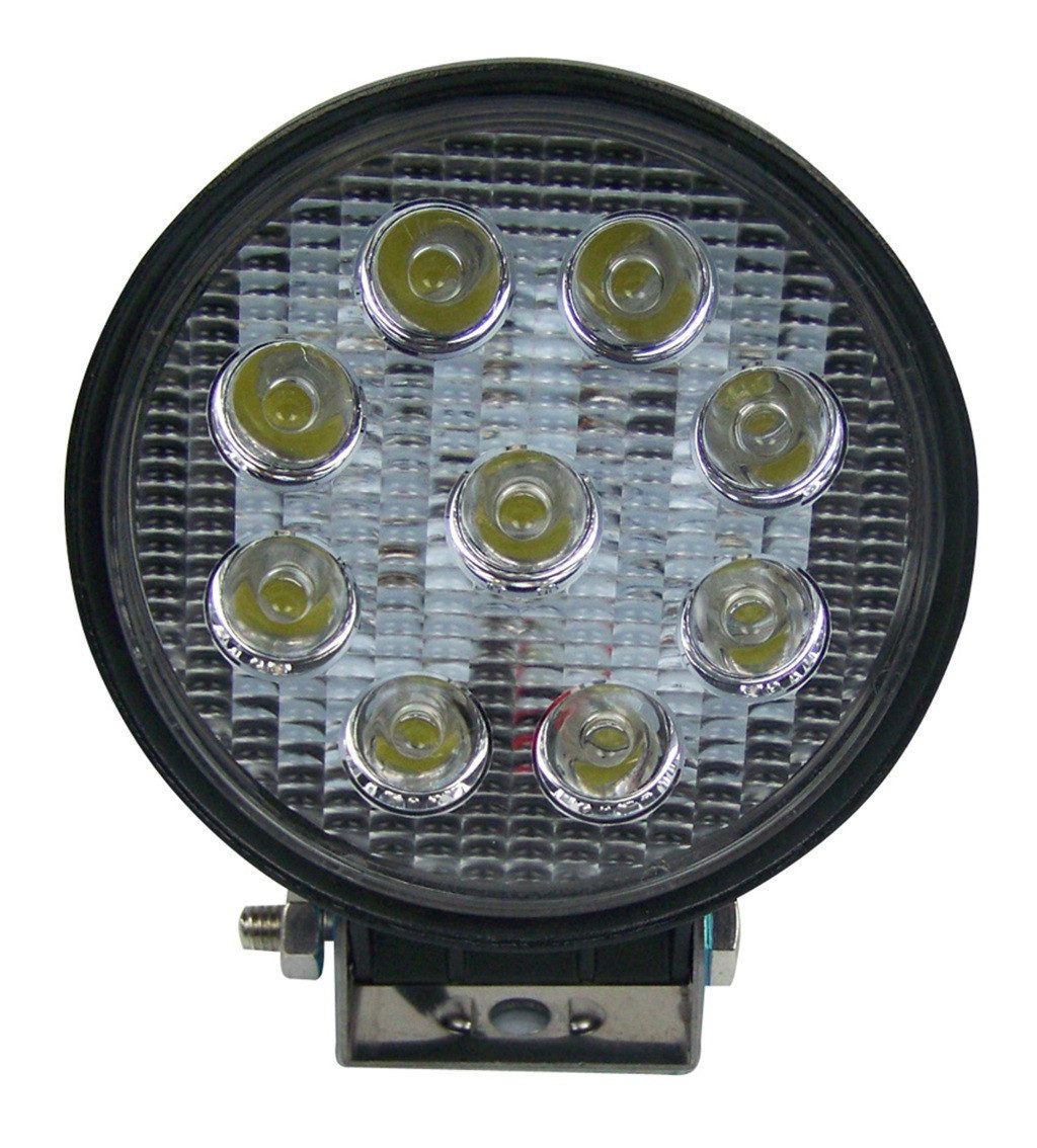 Berger & Schröter LED Arbeitsleuchte rund 9x3 W, 1890 Lumen, 9 x Hochleistungs-LED Epistar, 6000K, Aluminiumgehäuse, IP67