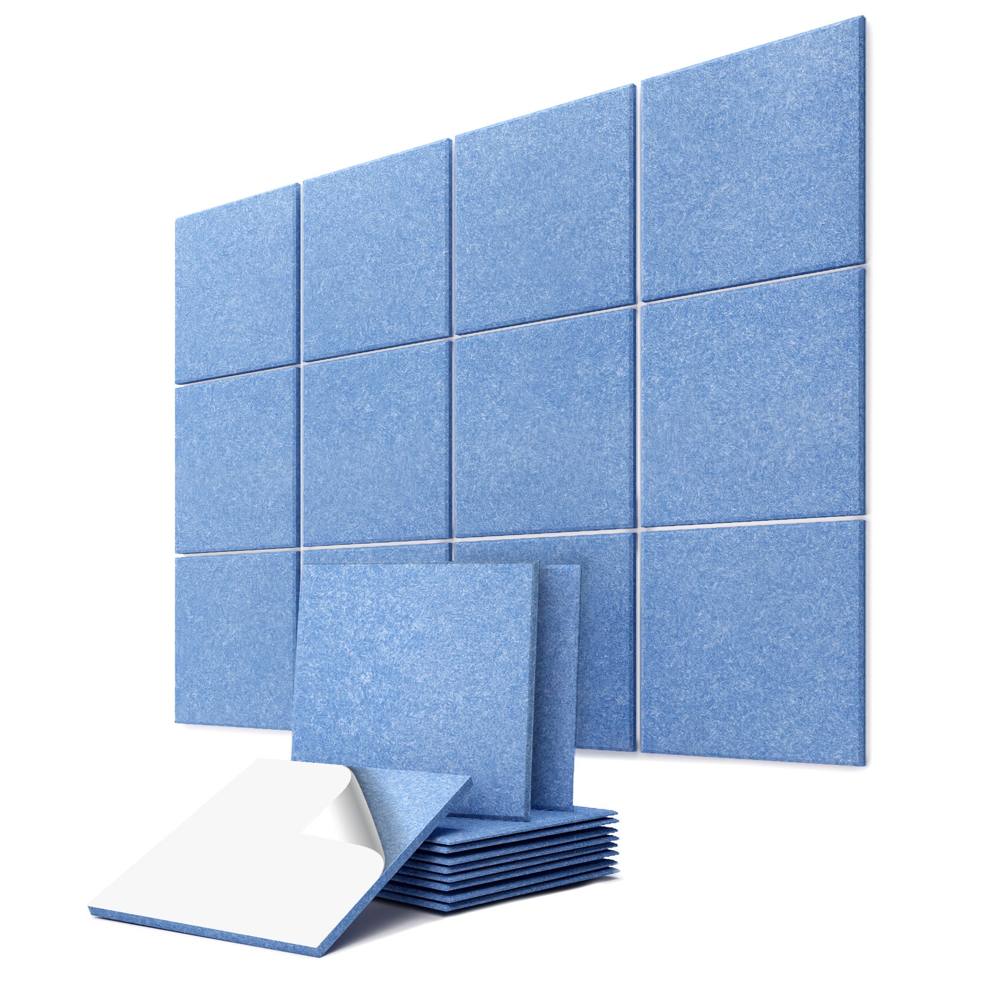 linovum Wandpaneel vilz Akustikfliesen Schallabsorber Quadrat aus Filz 250x250x9 mm, Aus 100% recyceltem PET