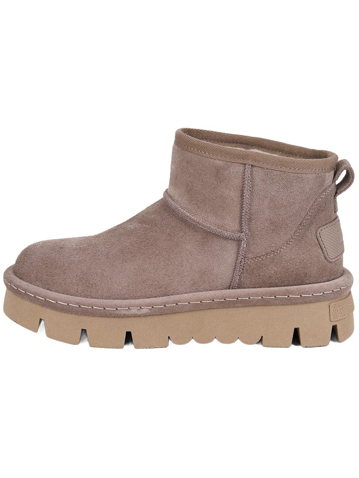 Desa DESA Damen-Winterstiefel aus braunem Wildleder mit runder Zehenpartie Stiefel