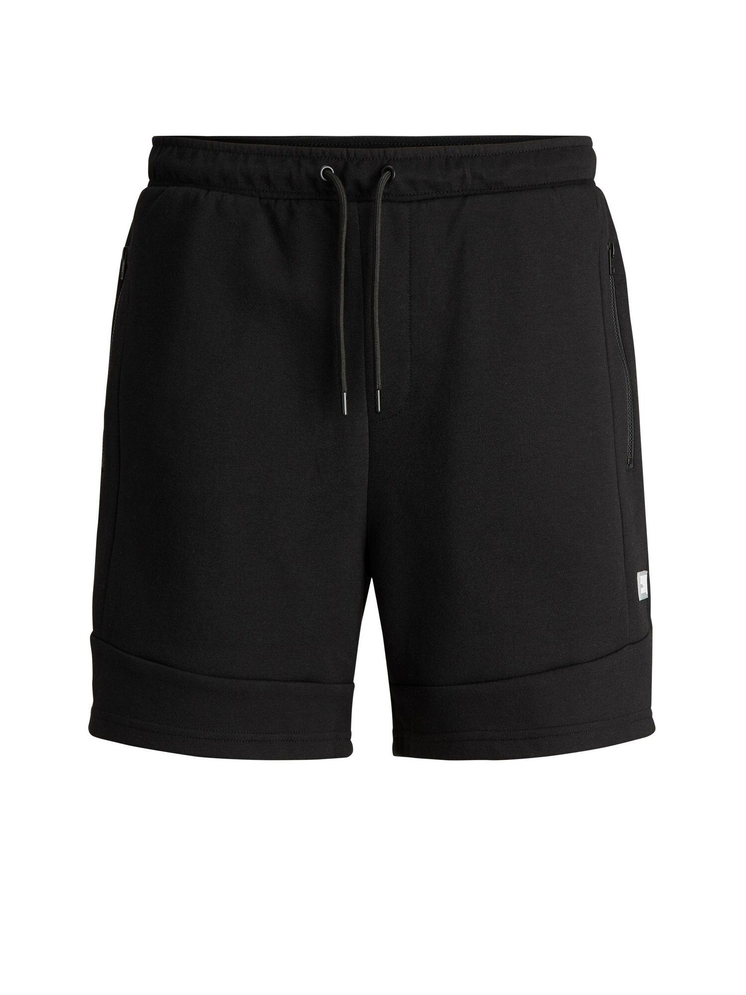 mit SHORTS (1-tlg) schwarz Weiche Shorts Jack & Logo-Aufnäher Sweatshorts SWEAT STAIR Jones