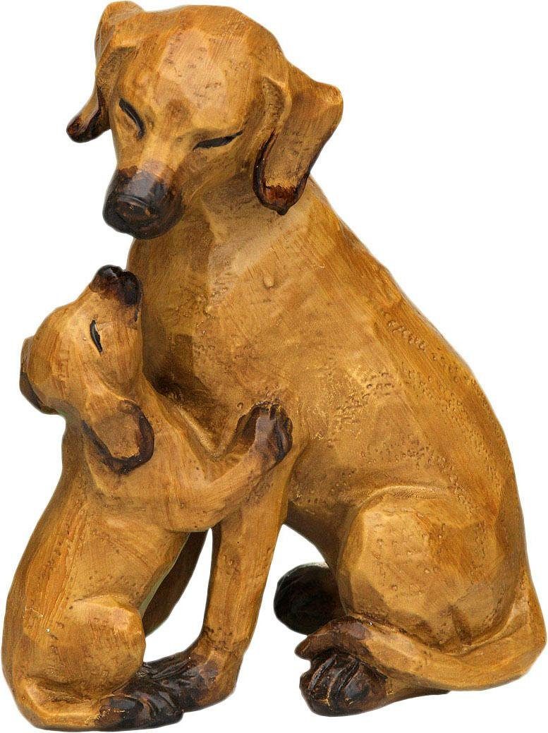 Ambiente Haus Dekofigur Hund mit Welpe, groß, aus Polyresin (Kunststein)