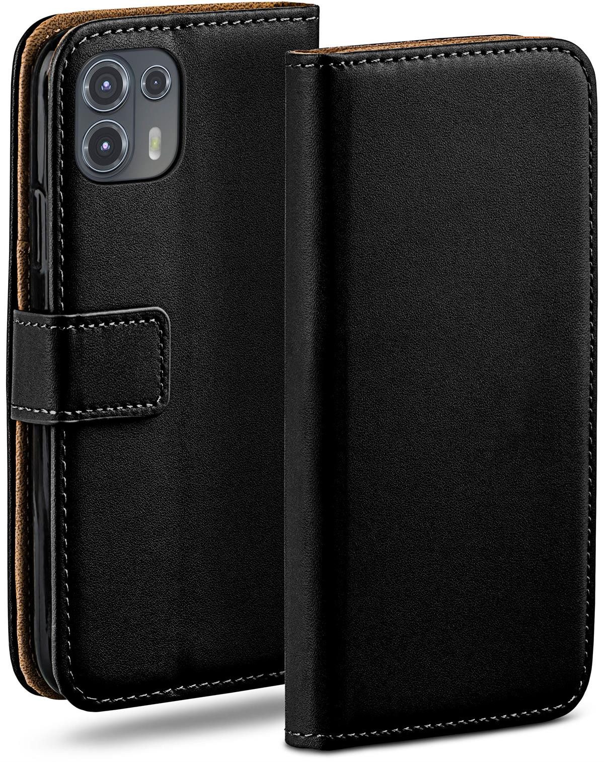 moex Handyhülle für Motorola Edge 20 Lite Hülle Klappbar Book Case Schwarz 6,7 Zoll, Klapphülle Kartenfach Flip Cover Handytasche Leder Optik Schutzhülle