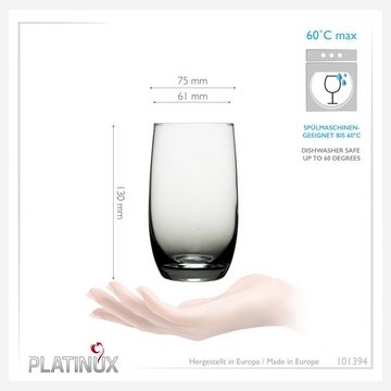 PLATINUX Glas Trinkgläser Ombré Schwarz, Glas, 280ml (max. 370ml) Wassergläser Saftgläser Longdrinkgläser