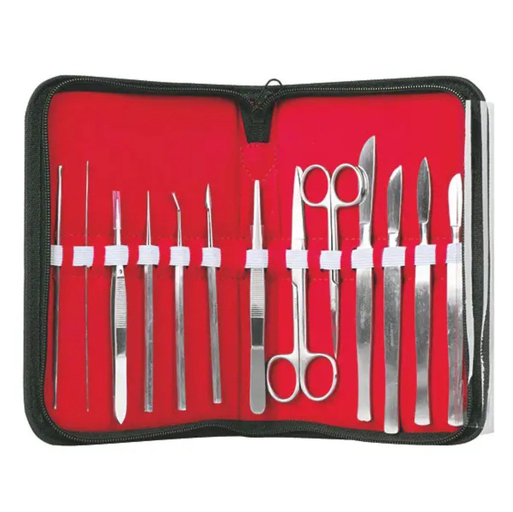 DocMed Messer-Set Studenten Präparier-Set (Präparier-Set für Ausbildung und Studium, 13-tlg., 13-teiliges oder 9-teilig Set), Instrumente aus rostfreiem, langlebigem Edelstahl