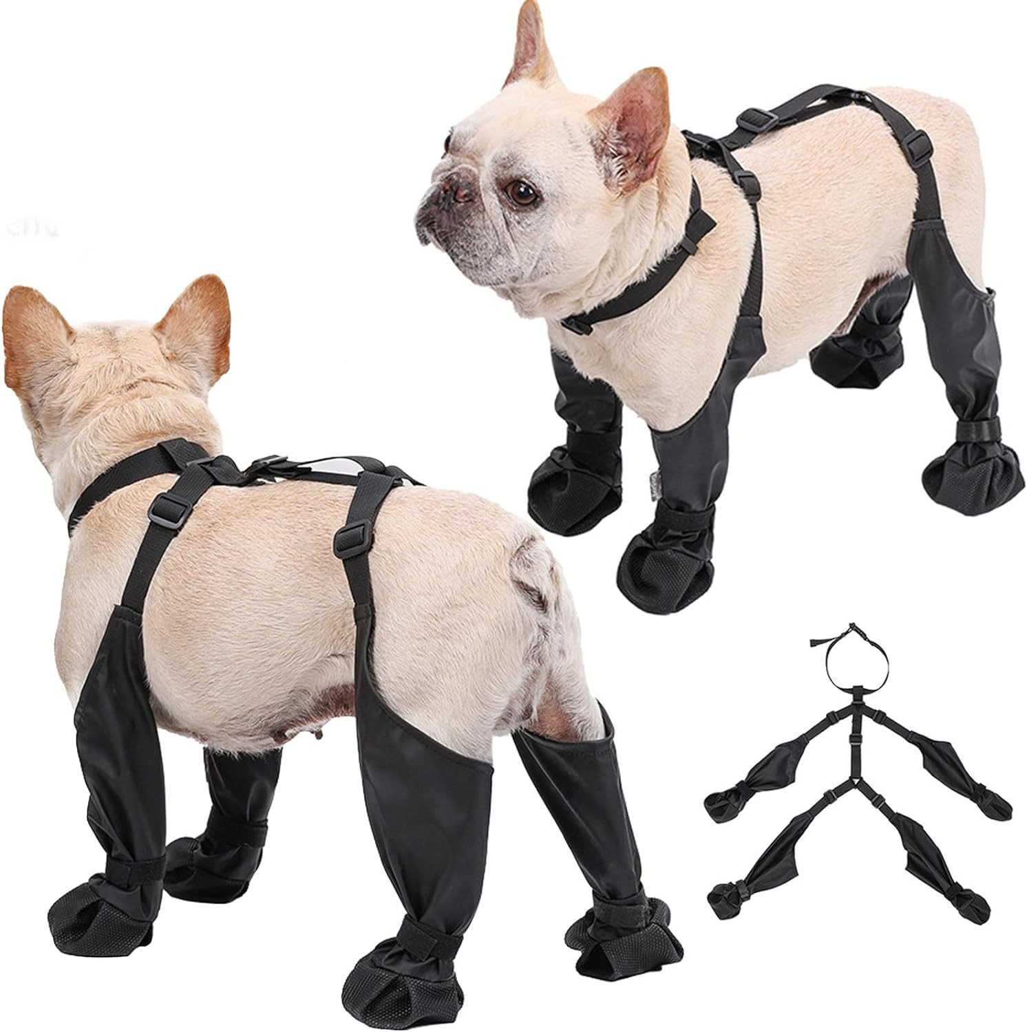 feinlux Pfotenschutz Rutschfeste Hundeschuhe, (set), Weich, verschleißfest, wasserdicht Rutschfest, reiner Gummi