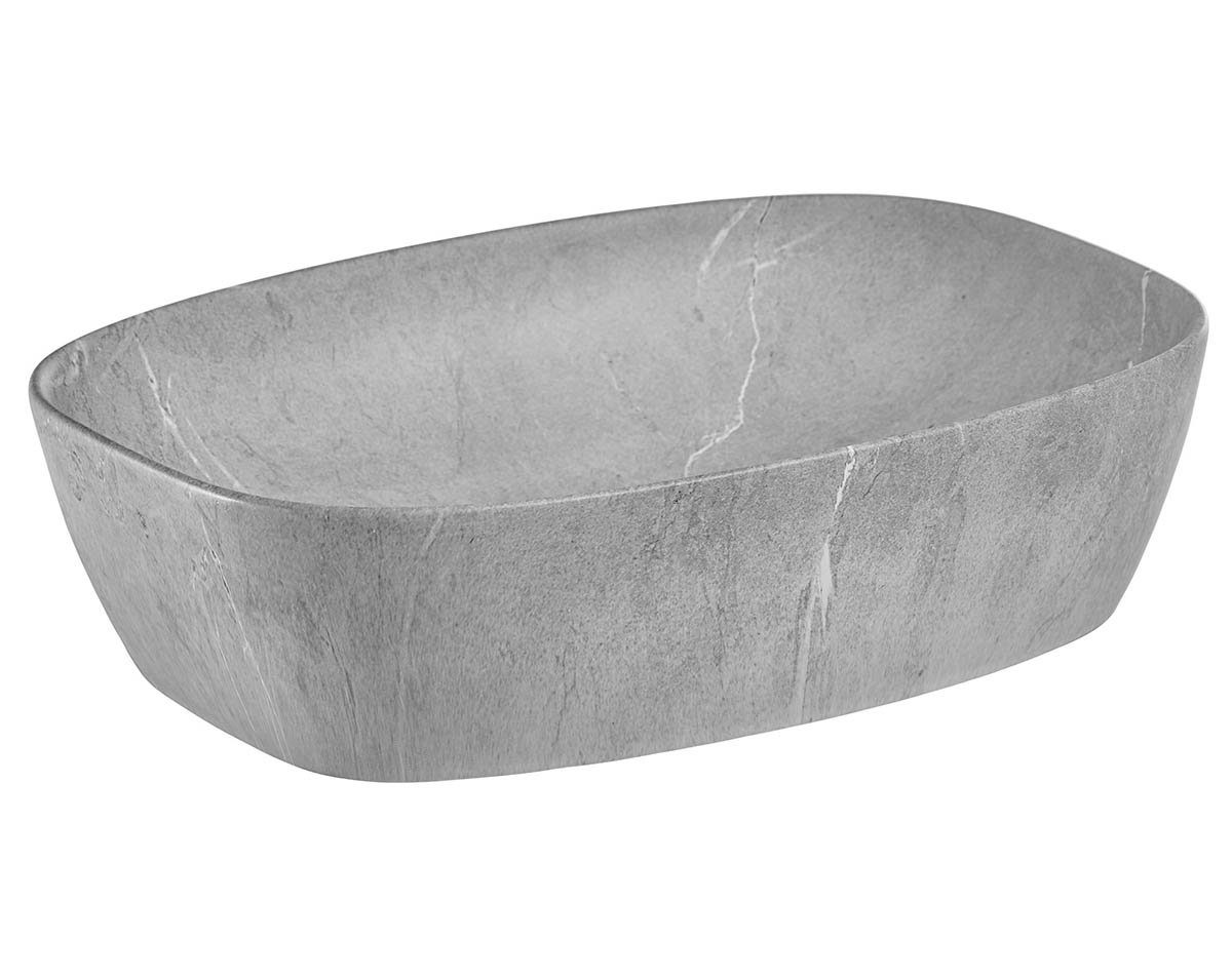 einfachgutemoebel Waschtisch-Set Aufsatz-Waschbecken 50cm marmoriert, Keram günstig online kaufen