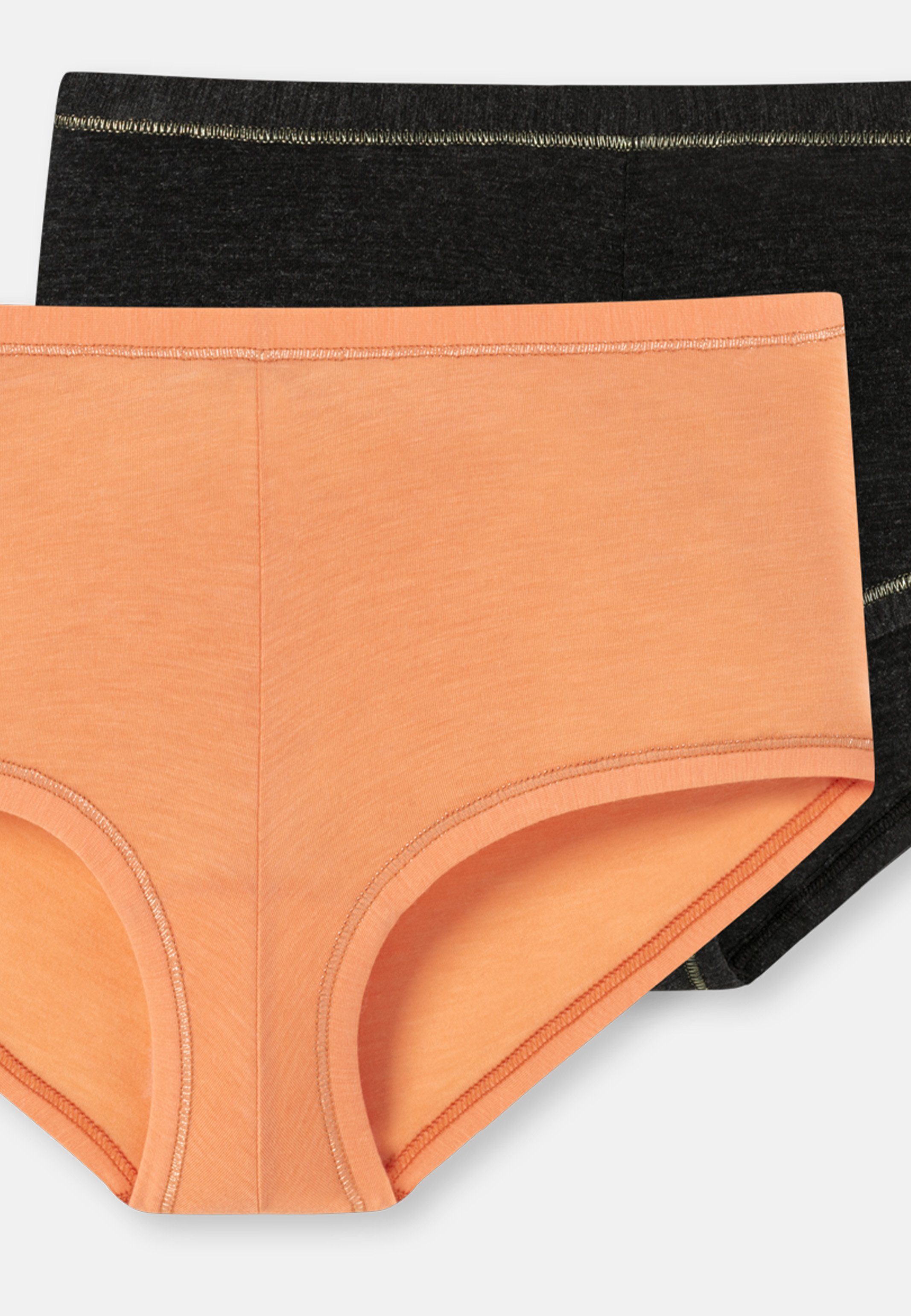 Fit und Einfass 4-St) Beinabschluss Personal 4er - (Spar-Set, Panty Orange/Schwarz Feiner Girls - Panty Bund- Baumwolle Schiesser Pack mit Teens