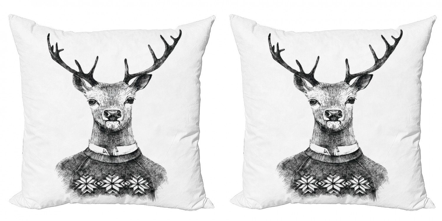 Digitaldruck, Sweater Kissenbezüge Doppelseitiger Stück), Weihnachten Deer Nordic Modern Accent Indie Abakuhaus (2