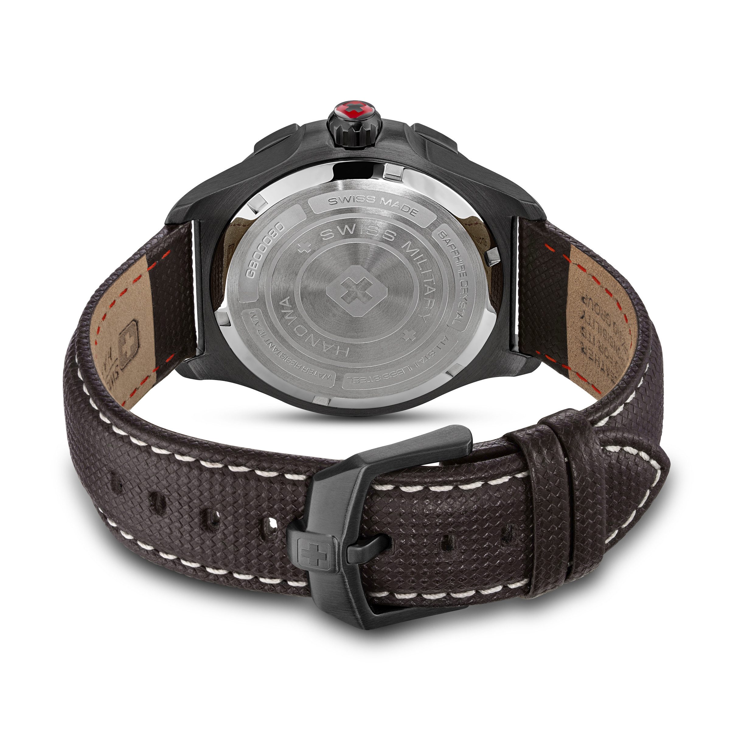 Swiss Military Hanowa Quarzuhr Jockworth SMWGB0008030, Armbanduhr, Herrenuhr, Swiss Made, Lederarmband, analog, Tag