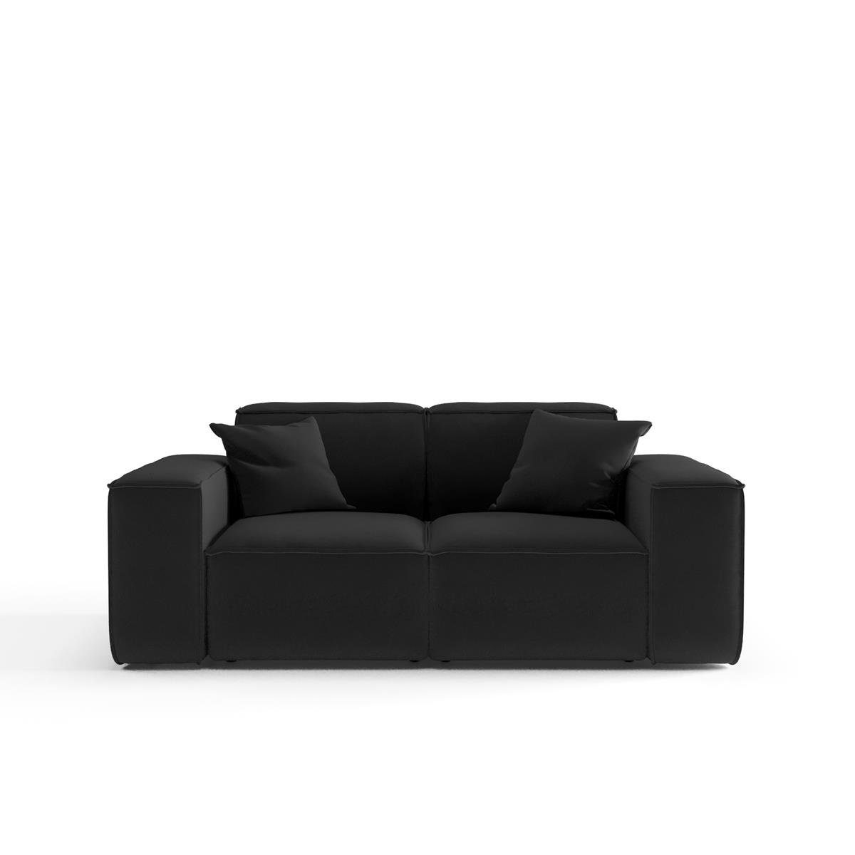aus Sofa modernes mit Armlehnen 2-Sitzer Velourstoff, Zweisitzer Stil, Breite Cordstoff Wellenfedern, inlusive Sofa oder im Beautysofa Lugano,