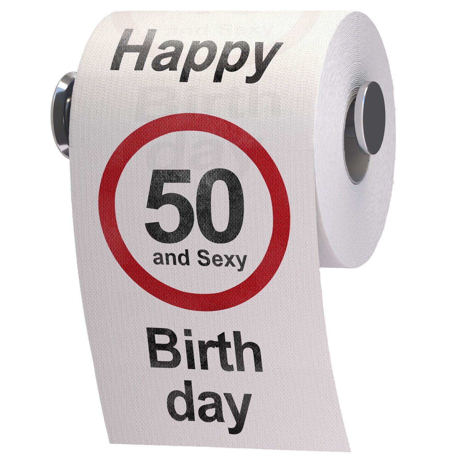 Goods+Gadgets Papierdekoration Lustiges Toilettenpapier 50. Geburtstag – Fun Klopapier Geschenkidee, Toilettenpapier Geschenkartikel