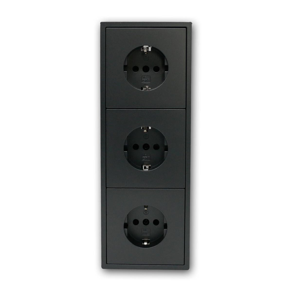 McPower Rahmen Steckdose 3-fach SHALLOW anth 250V~/16A mit Rahmen günstig online kaufen