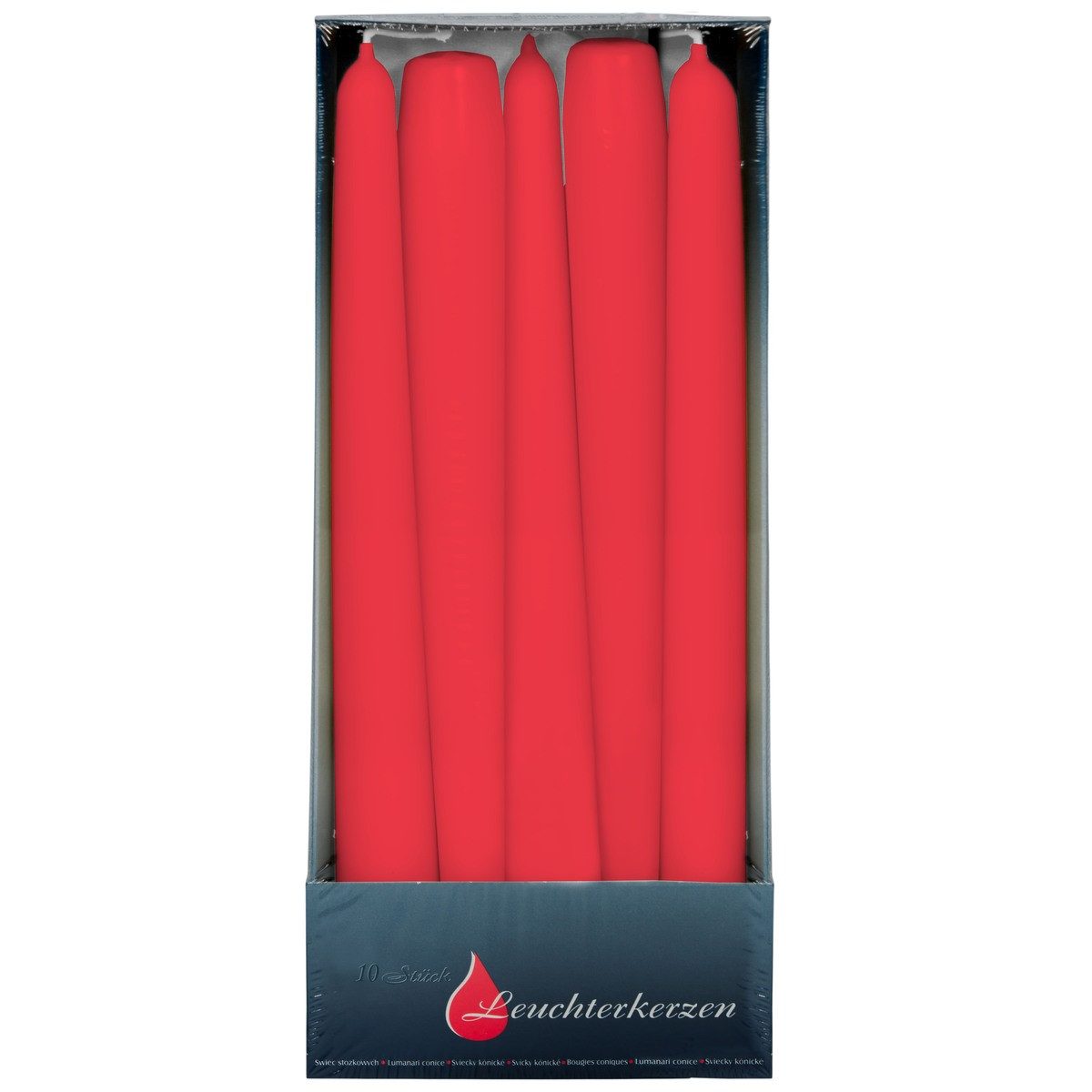 Ebersbacher Kerzenfabrik Adventskerze Leuchterkerzen rot 22x240mm 10 Stück