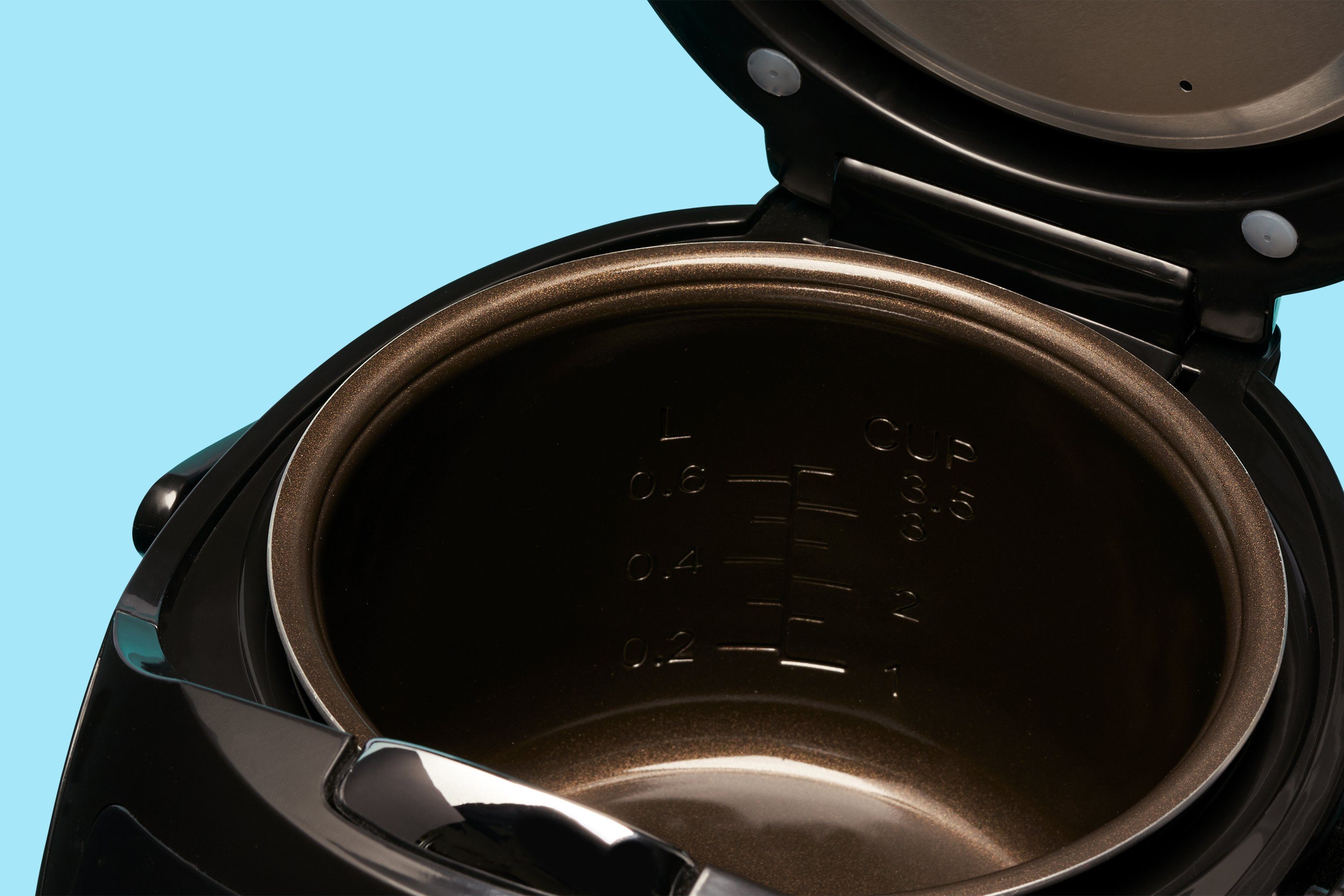 Reishunger Reiskocher 350 Timer- Reislöffel, Dämpfeinsatz, Digitaler Reiskocher, Mini Warmhaltefunktion und Schwarz W, - Messbecher