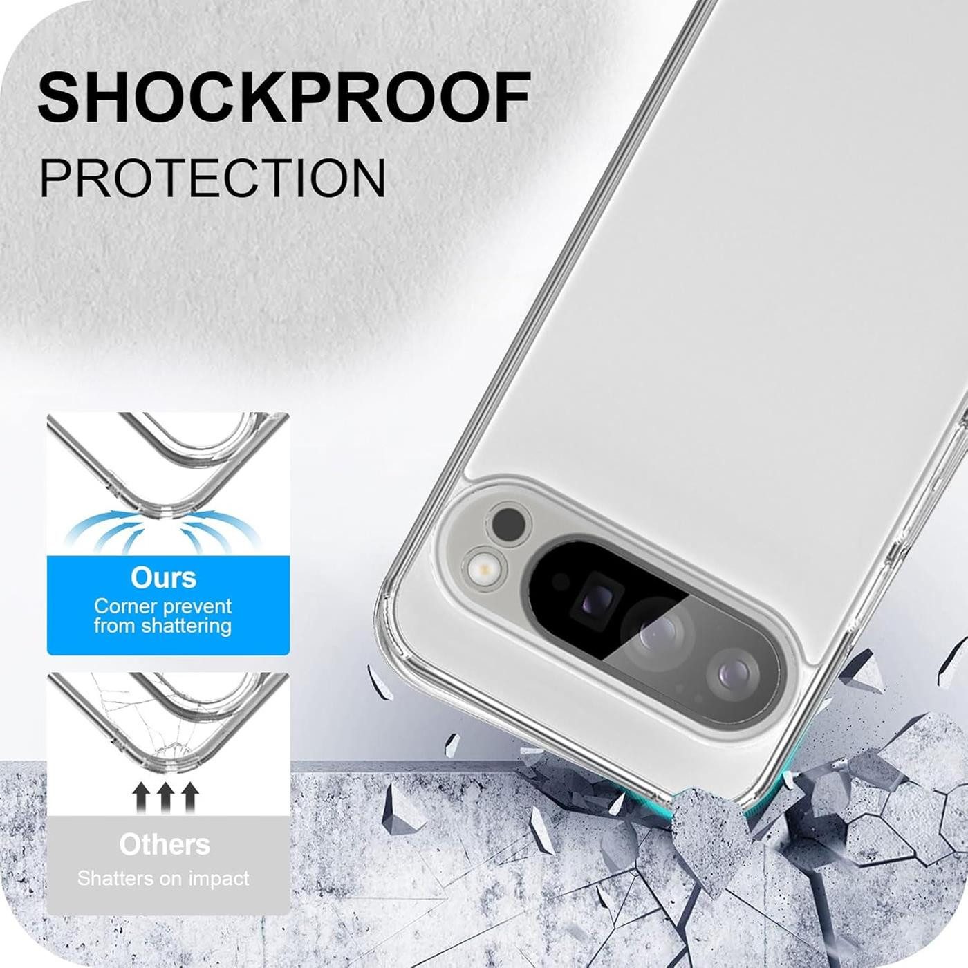 CoolGadget Handyhülle Transparent Ultra Slim Case für Google Pixel 10 Pro 6,3 Zoll, Silikon Hülle Dünne Schutzhülle für Pixel 10 Pro Hülle – Bild 5 von 5