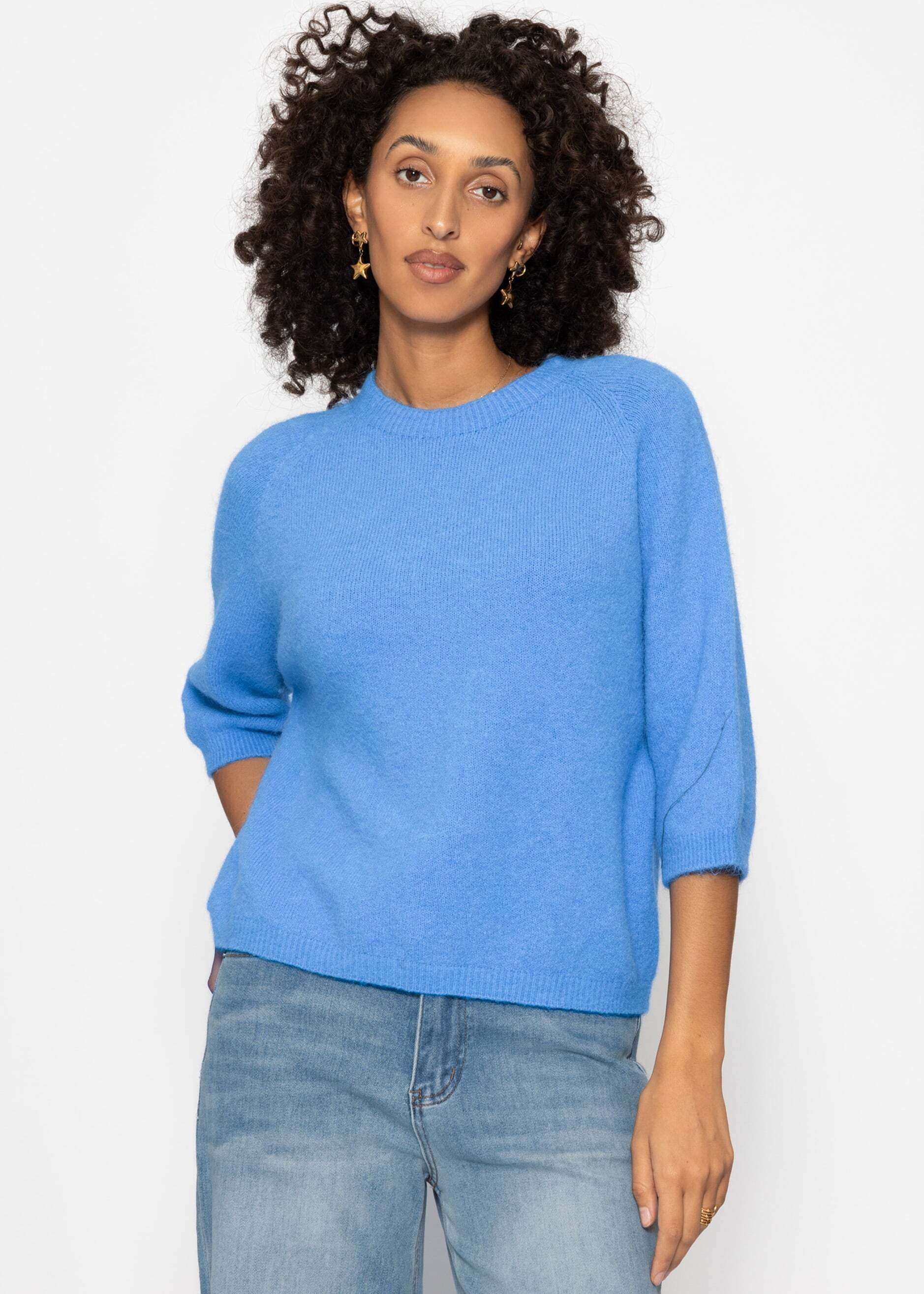 SASSYCLASSY Pullunder Strickoberteil für Damen weicher Strick mit Alpakawolle in Grau
