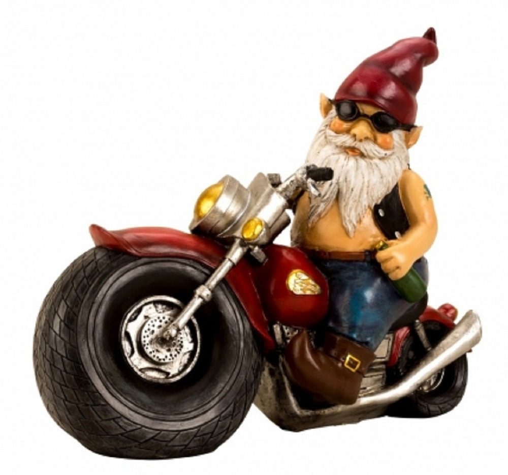 Geschenkestadl Gartenzwerg Rockiger Gartenzwerg – Motorrad-Rocker günstig online kaufen
