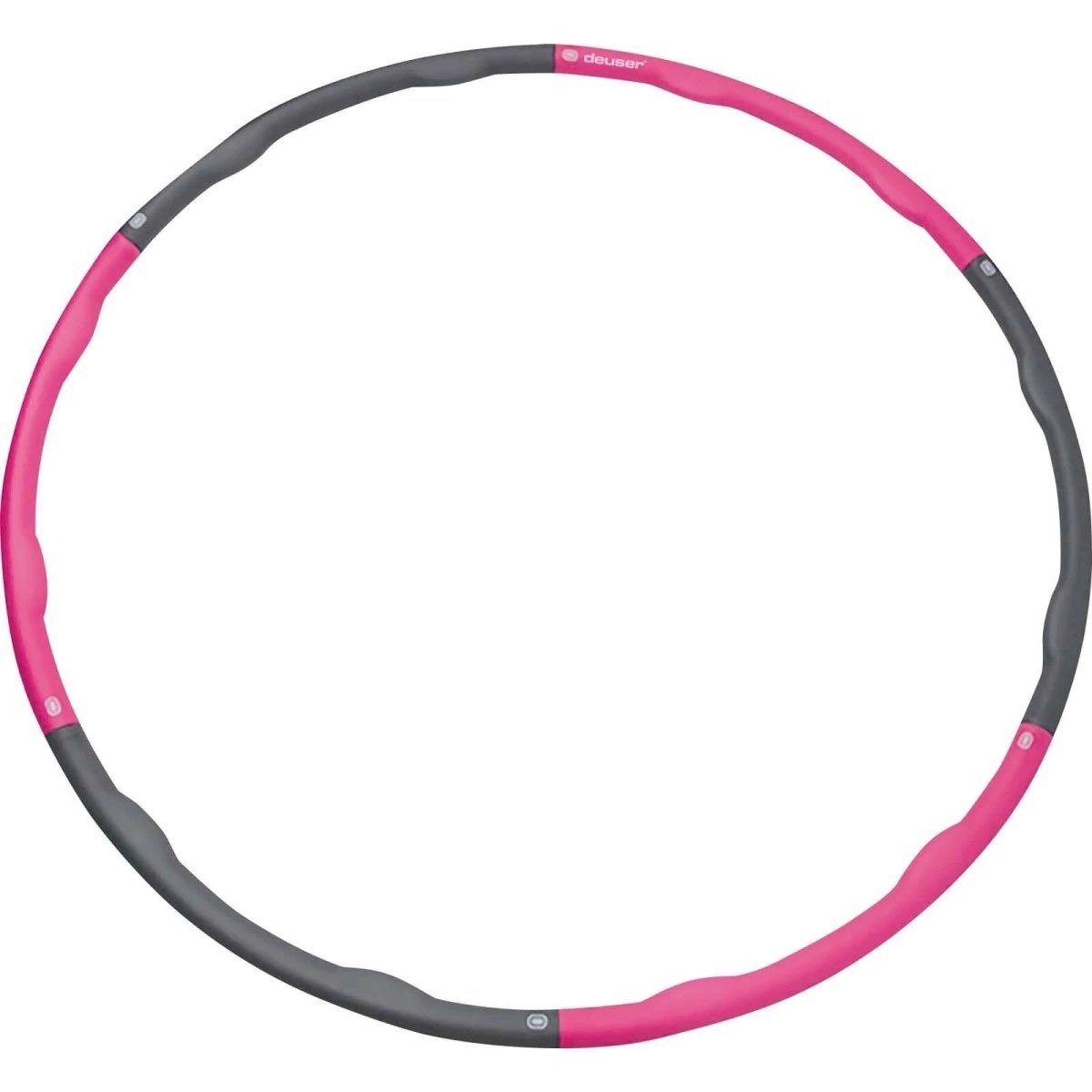 trennbar 121035), cm, Bauch Hula-Hoop-Reifen (90 Deuser-Sports zum Fitnessreifen Hulla Rückenmuskulatur zerlegbar stecken pink und grau, Hulahoop