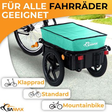 SAMAX Fahrradlastenanhänger Lastenanhänger / Fahrradanhänger für 60 Kg / 70 Liter in Grün