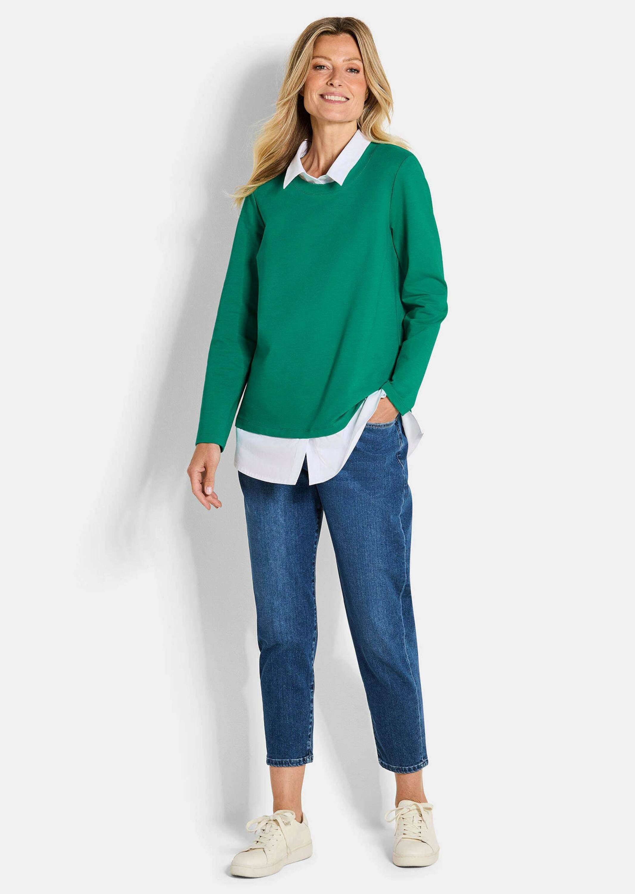 GOLDNER Longshirt Sweatshirt in 2-in-1-Optik günstig online kaufen