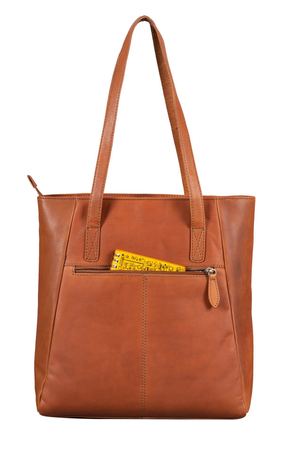 Benthill Shopper Damen Echt Leder Umhängetasche Handtasche Schultertasche Vintage Tasch, Reißverschlussfach