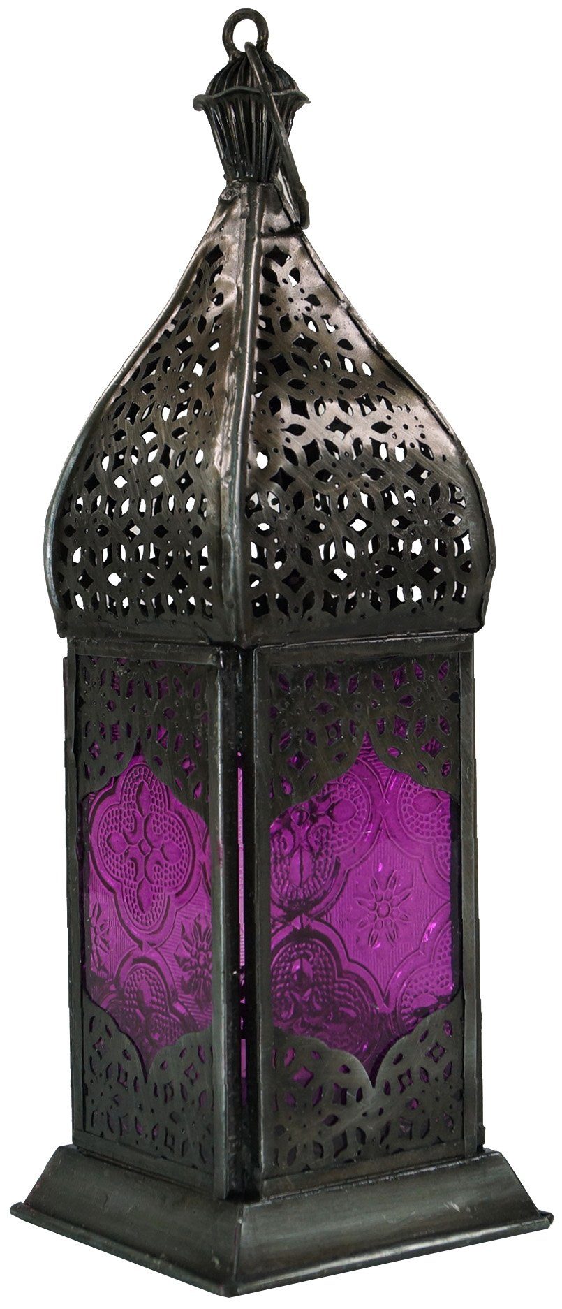 Guru-Shop Kerzenlaterne Orientalische Metall/Glas Laterne in..