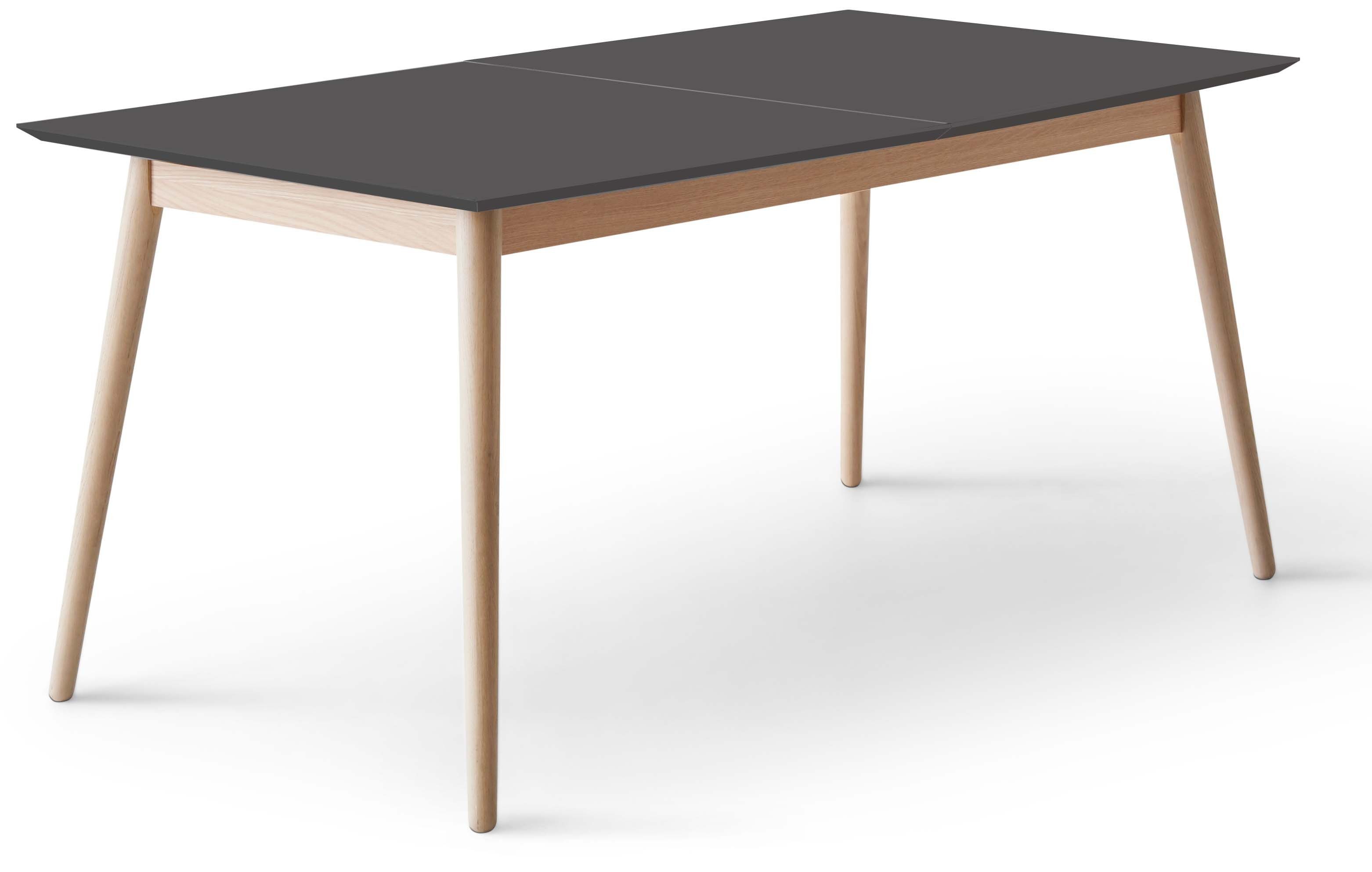 Esstisch Massivholz, aus Einlegeplatten MDF, Meza Furniture Tischplatte Schwarz bootsförmige Hammel by Gestell 2 Hammel,