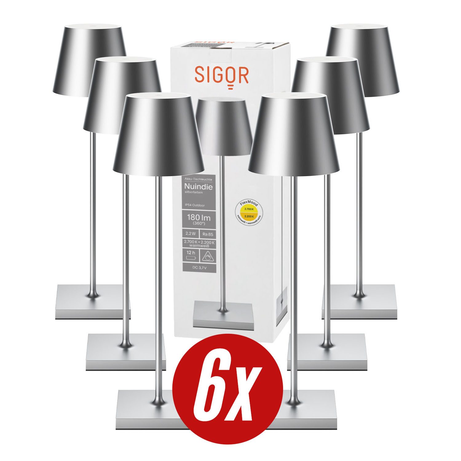 SIGOR LED Tischleuchte, Dimmbar, LED fest integriert, Warmweiß