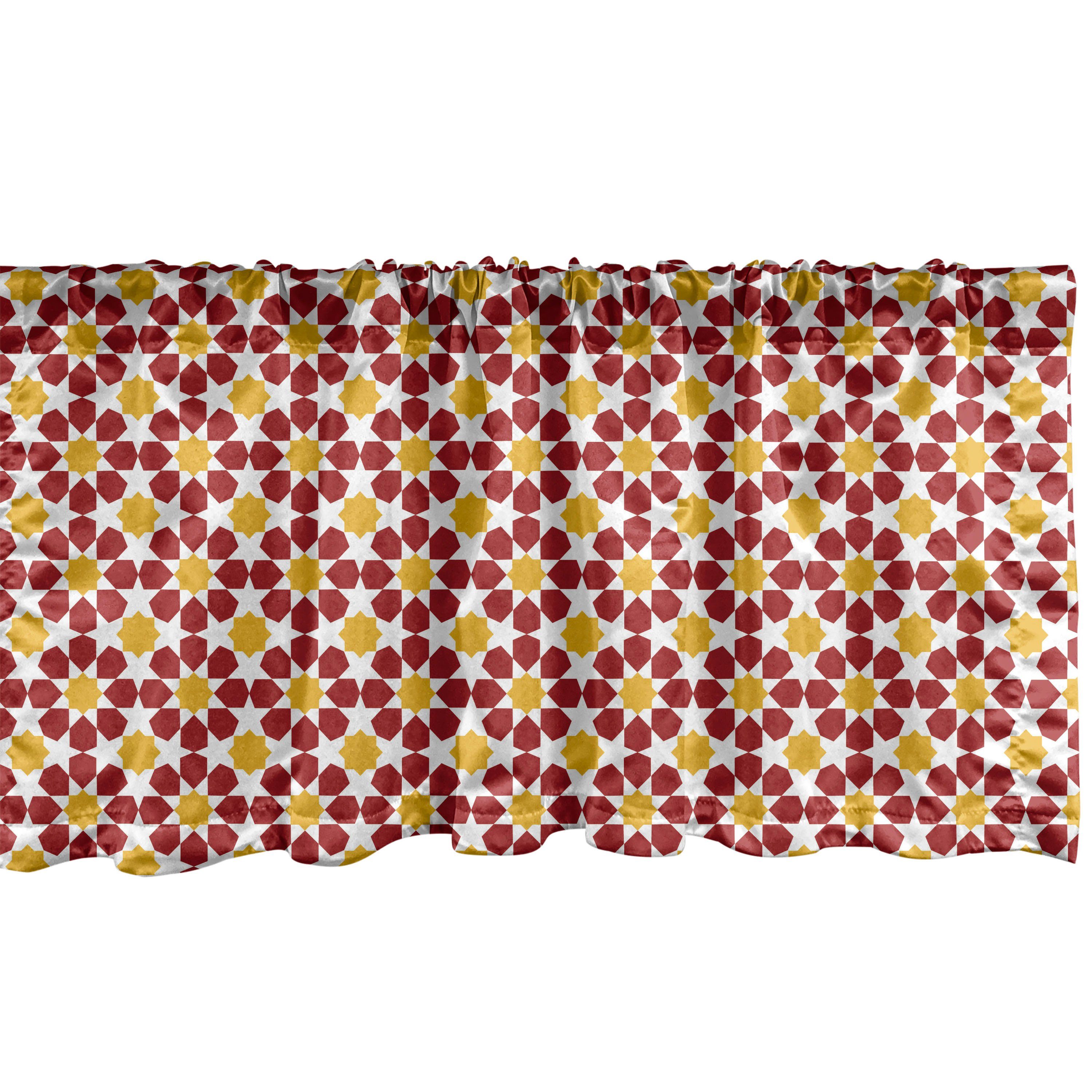 Scheibengardine Vorhang Volant für Küche Schlafzimmer Dekor mit Stangentasche, Abakuhaus, Microfaser, marokkanisch Floral Starry Motiv
