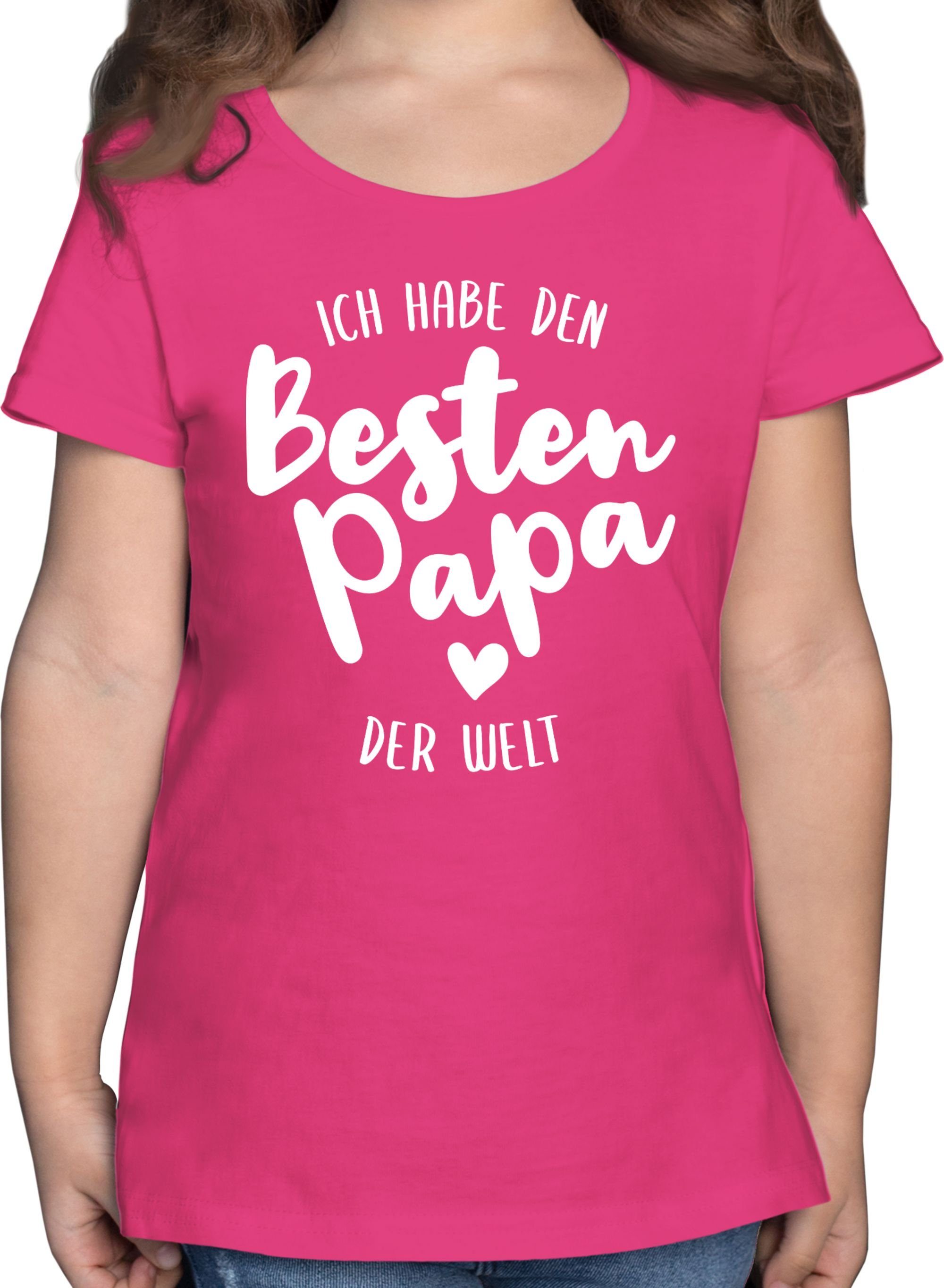 Shirtracer T-Shirt Ich habe den besten Papa der Welt Vatertag Geschenk für Papa 1 Fuchsia
