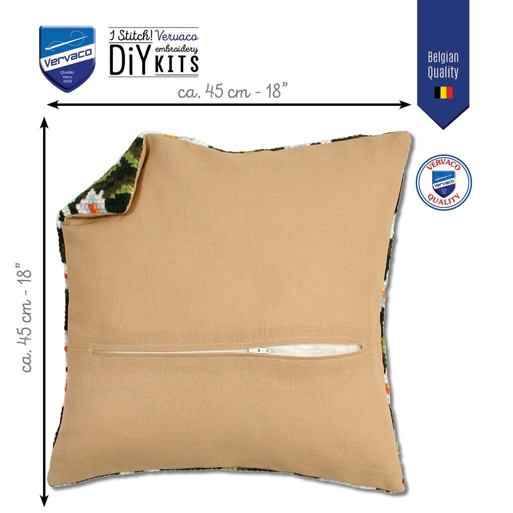 Vervaco Kreativset Kissenrücken mit Reißverschluss - Farbe Beige - 2er Set, (Set, Vervaco embroidery Kit), Made in Europe