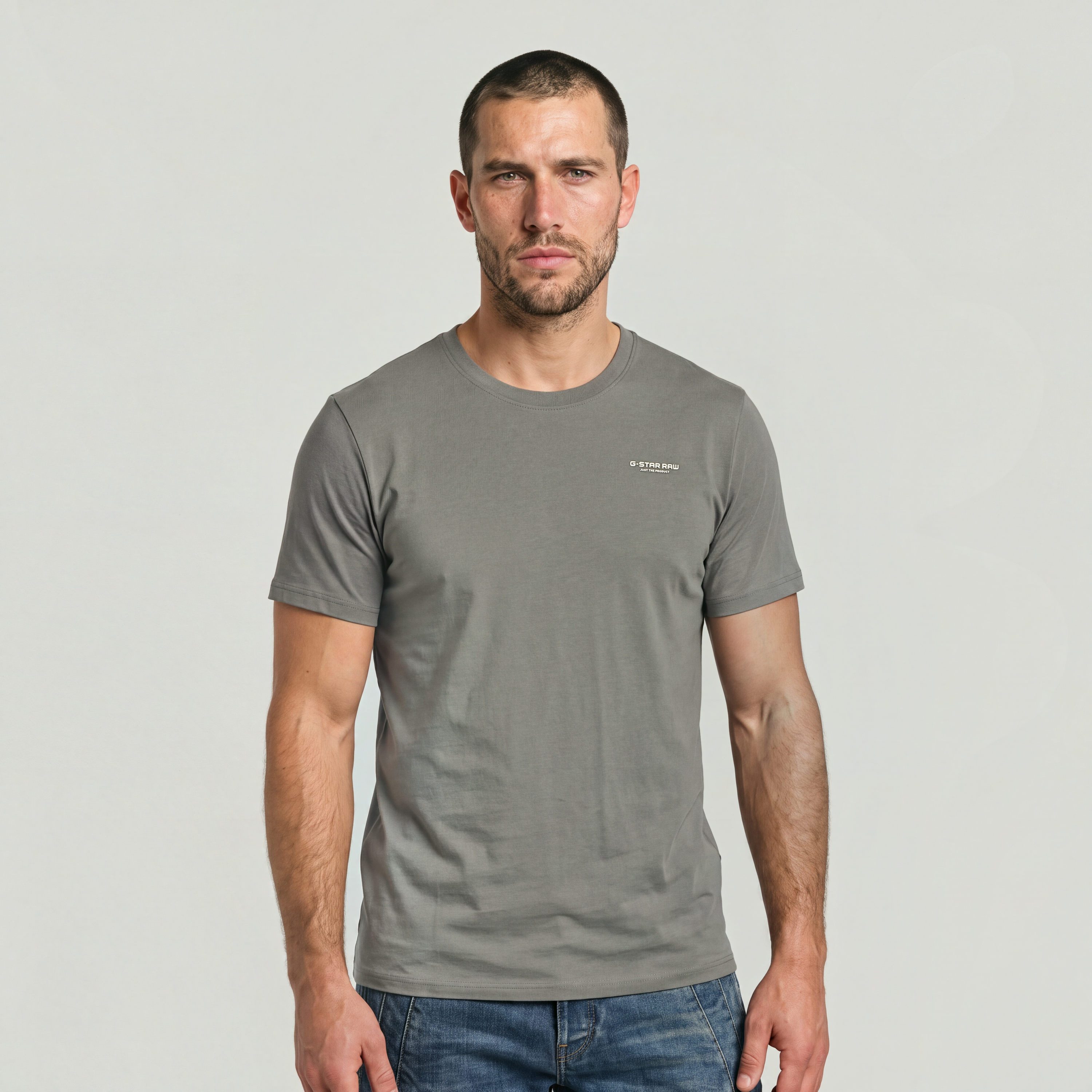 G-STAR T-Shirt Slim Base mit Rundhals, Baumwollmix