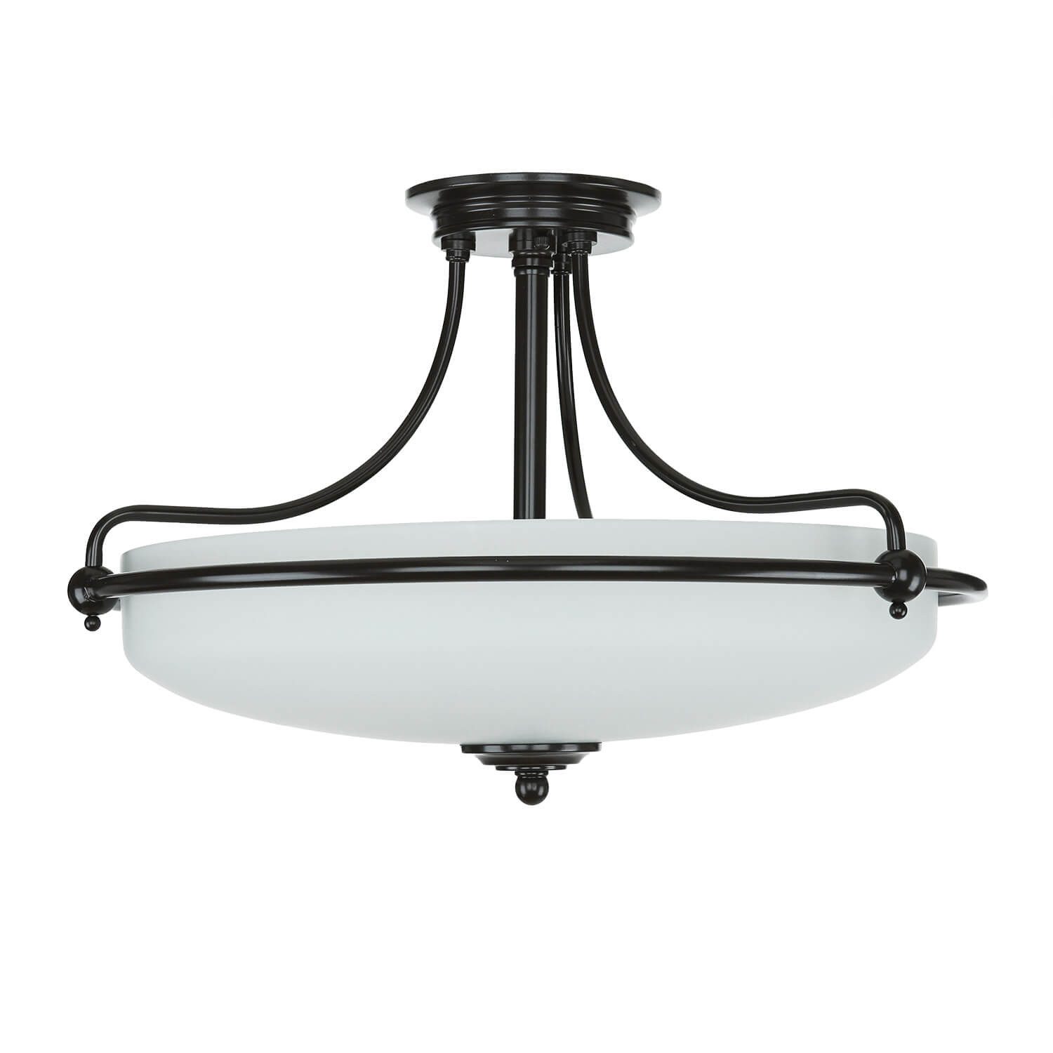 Licht-Erlebnisse Deckenleuchte ASPERO, ohne Leuchtmittel, Deckenlampe E27 Creme Bronze Glas Metall Jugendstil Beleuchtung