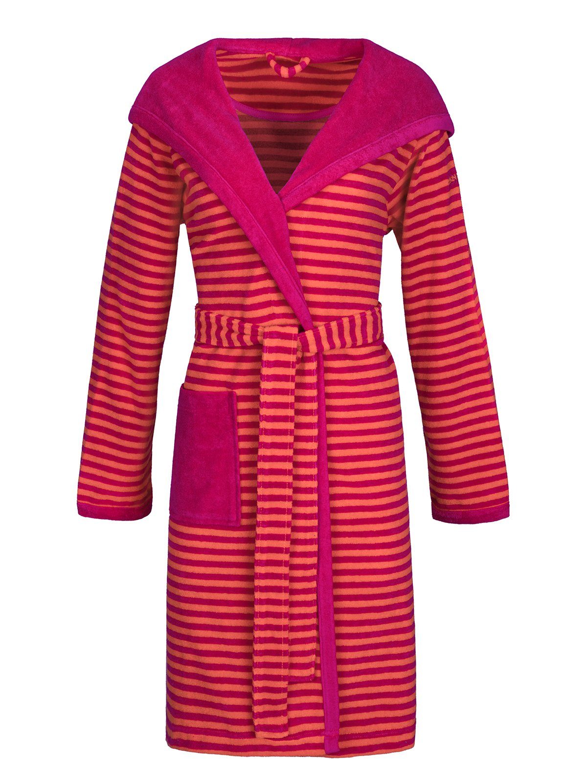Esprit Damenbademantel Damen Bademantel mit Kapuze STRIPED HOODY, Baumwolle, hohe Markenqualität
